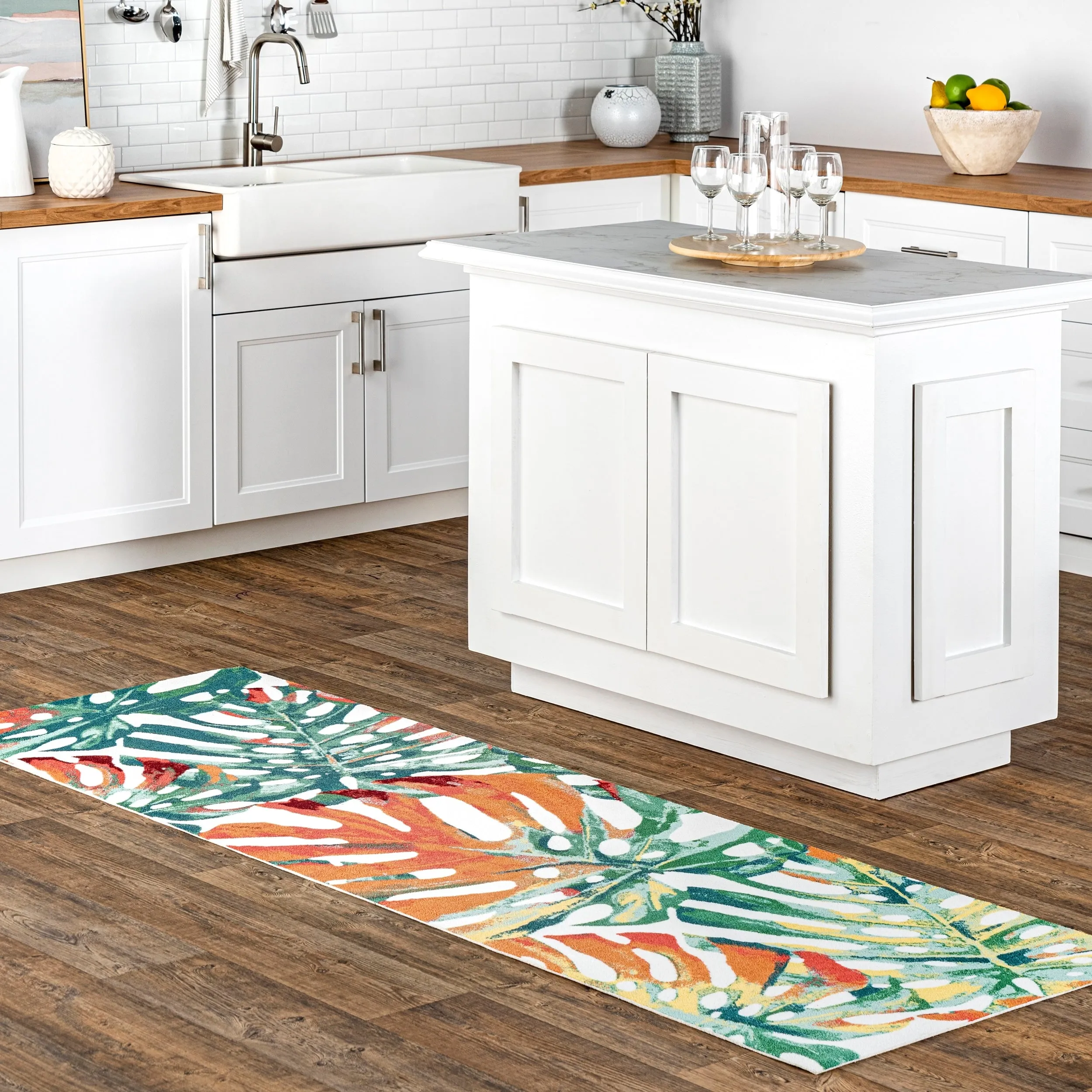 Nuloom Multi Indoor/ Outdoor Contemporary Tropical Palm Leaf Area Rug