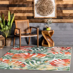 Nuloom Multi Indoor/ Outdoor Contemporary Tropical Palm Leaf Area Rug