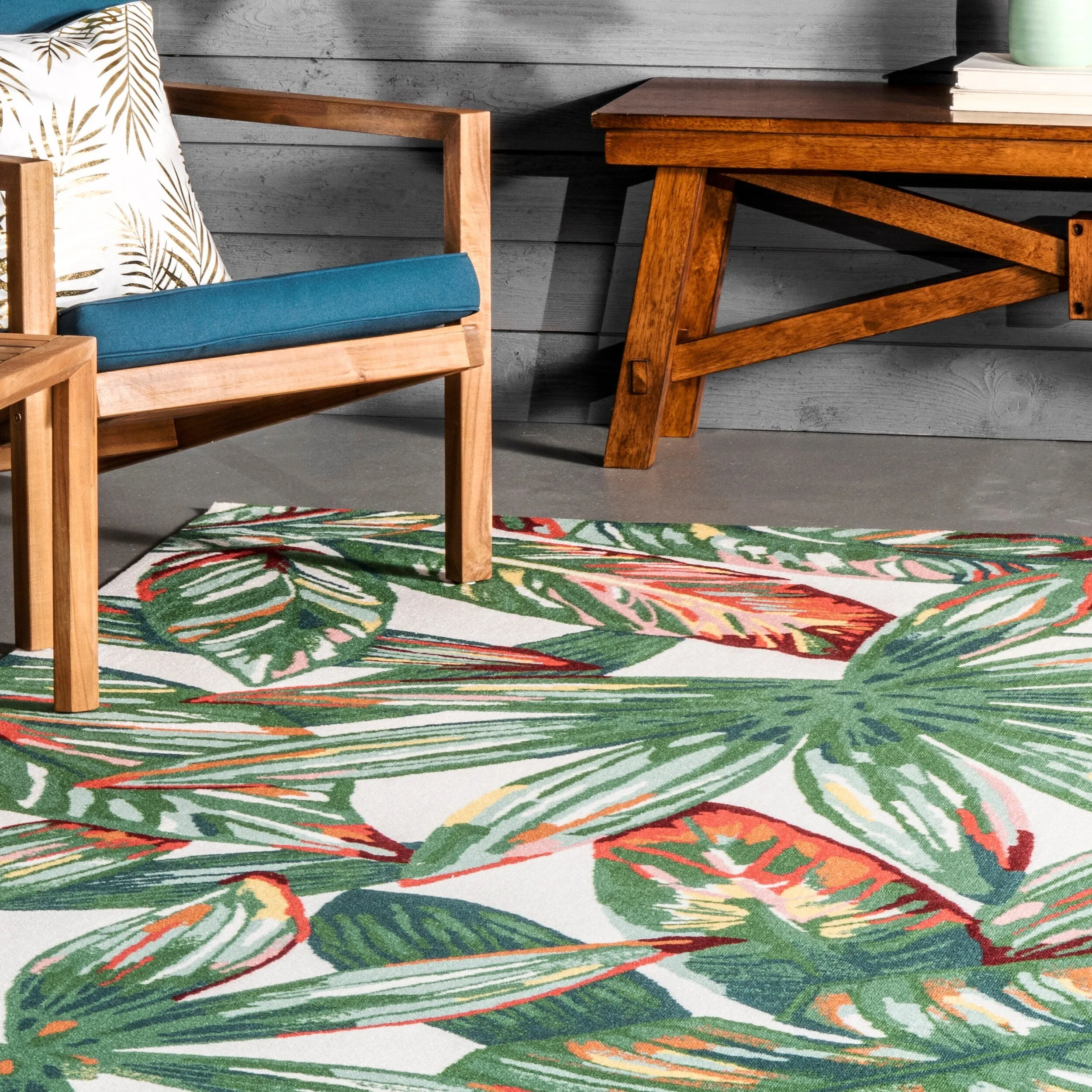 Nuloom Multi Indoor/Outdoor Contemporary Tropical Majestic Floral Bloom Area Rug