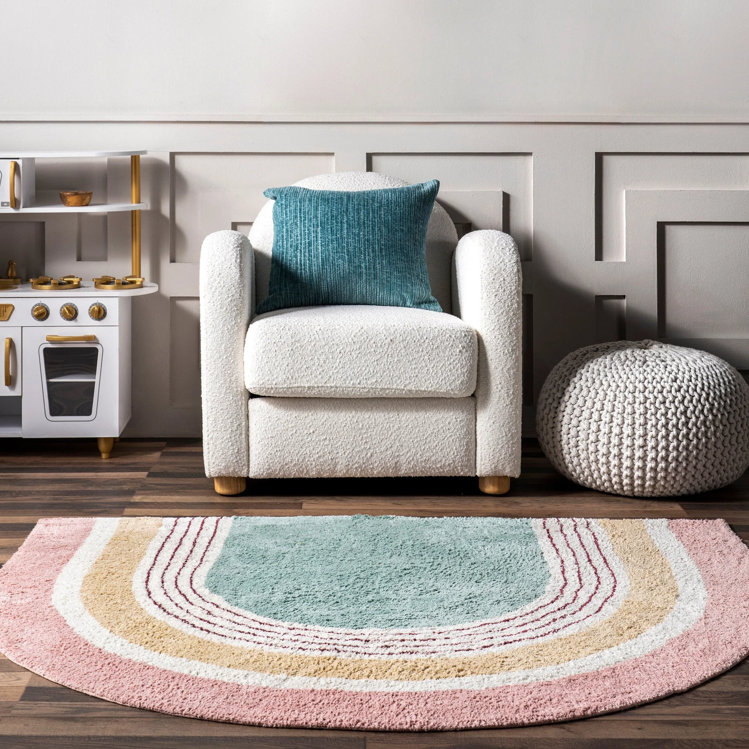 Nuloom Nydia SpinClean Circular Kids Machine Washable Area Rug