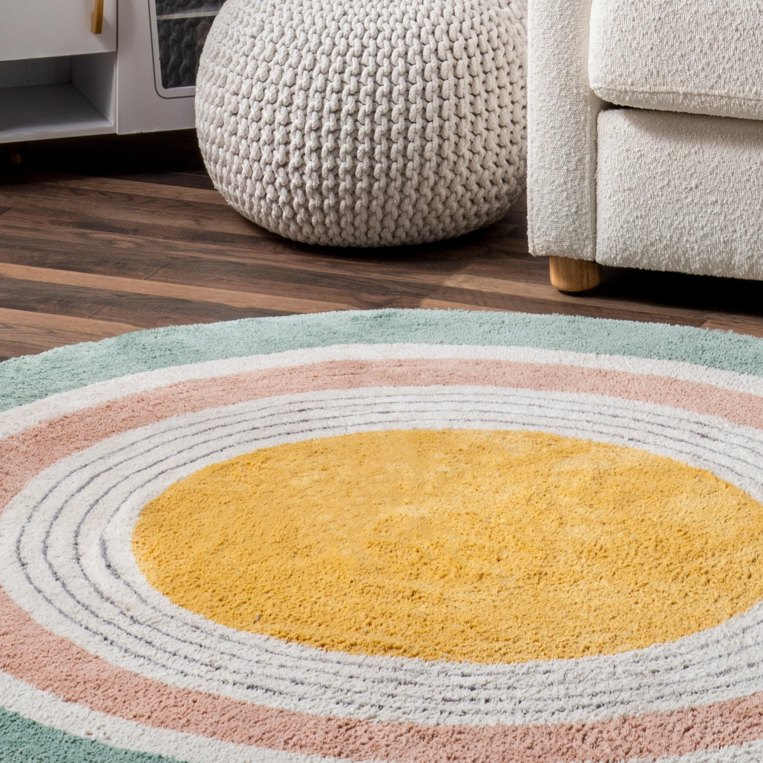 Nuloom Nydia SpinClean Circular Kids Machine Washable Area Rug