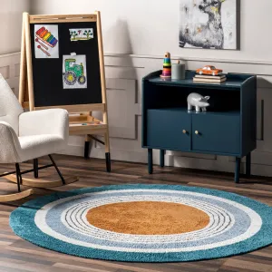 Nuloom Nydia SpinClean Circular Kids Machine Washable Area Rug