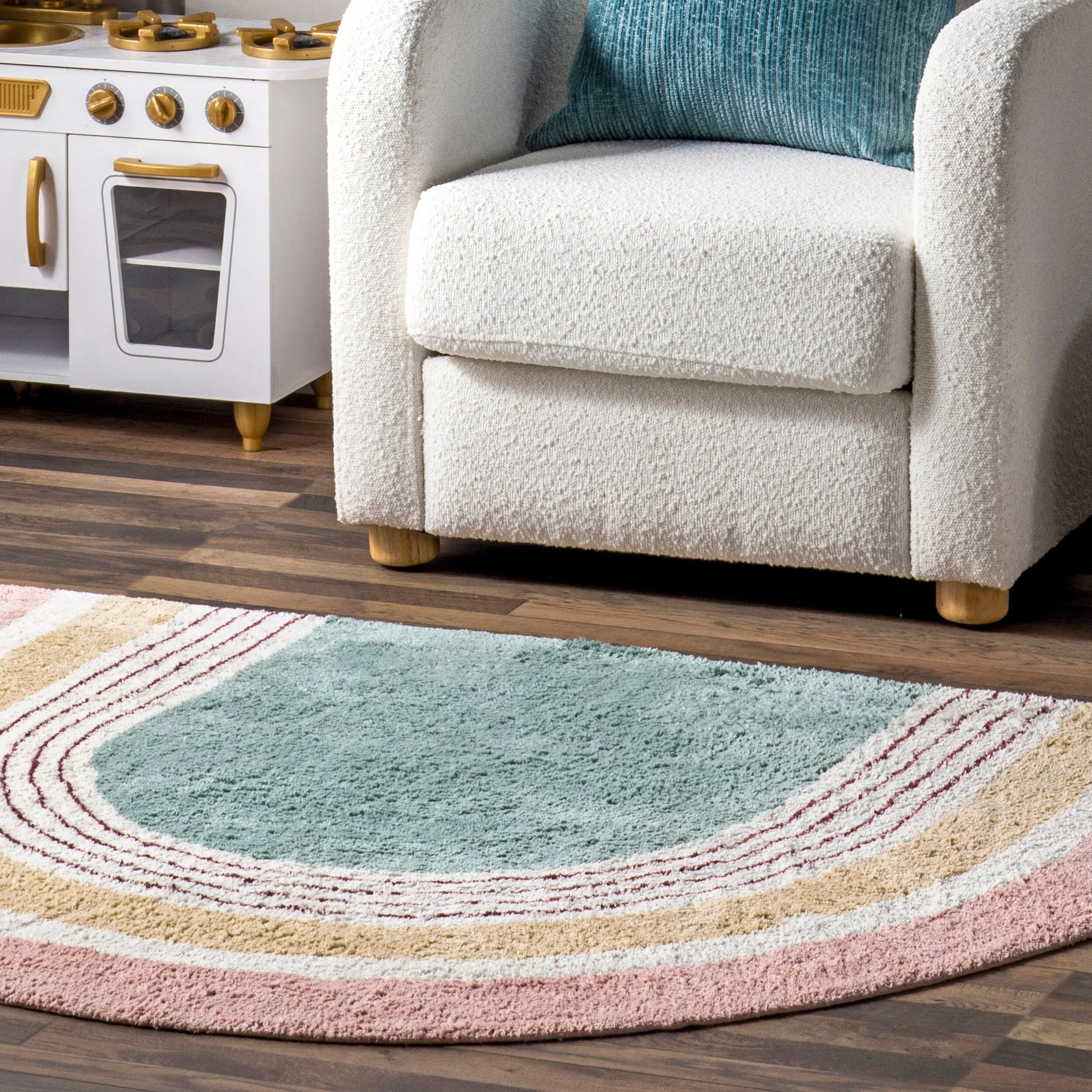 Nuloom Nydia SpinClean Circular Kids Machine Washable Area Rug