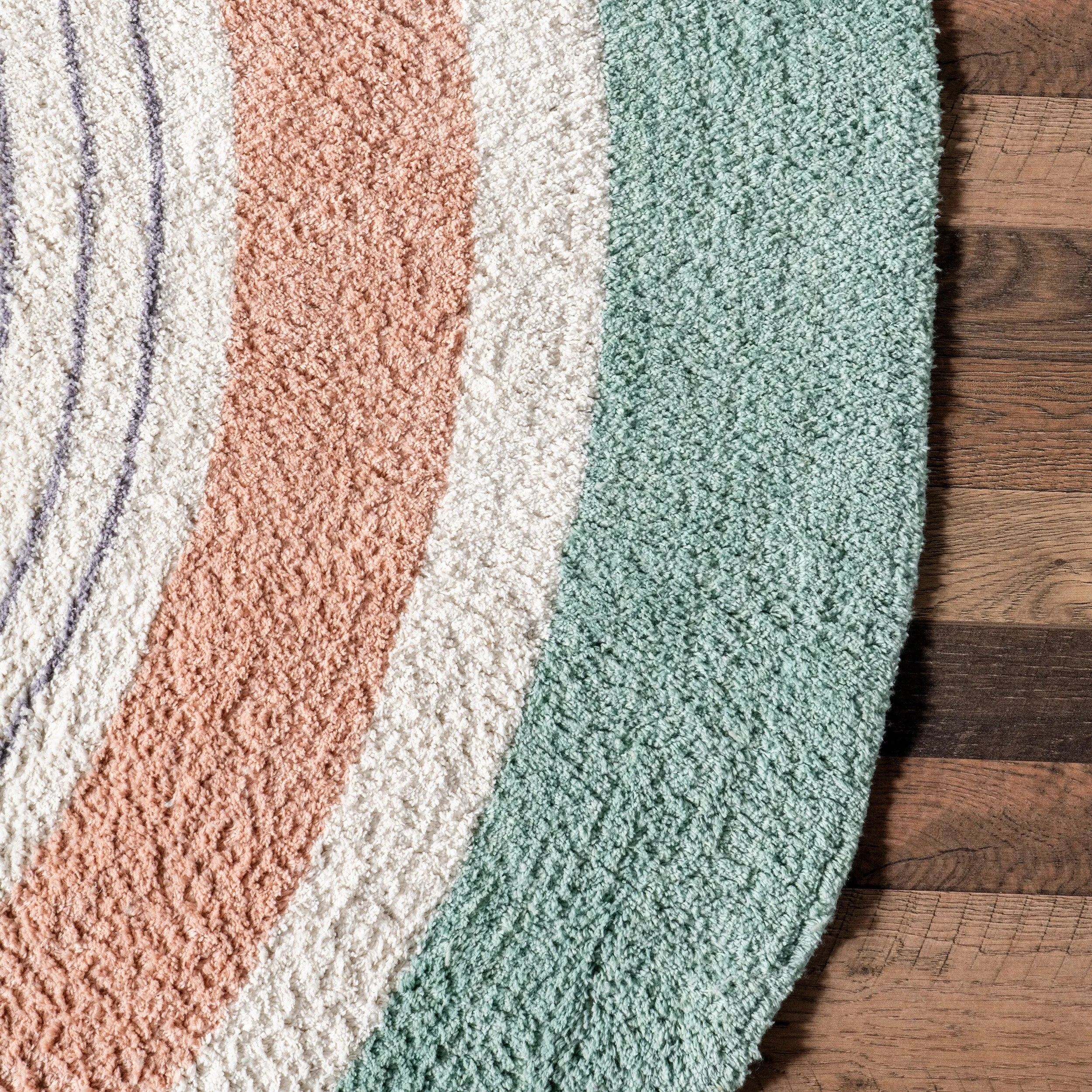 Nuloom Nydia SpinClean Circular Kids Machine Washable Area Rug