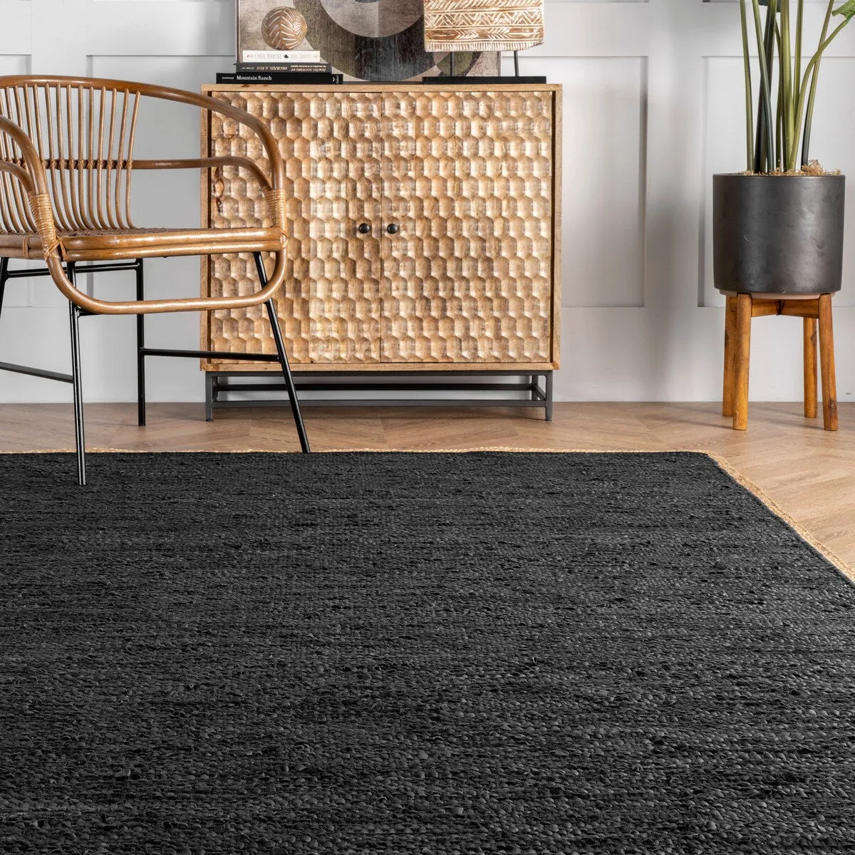 Nuloom Sabby Hand Woven Leather Flatweave Area Rug