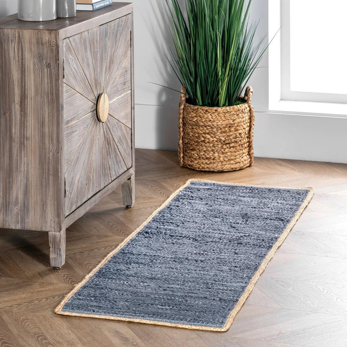 Nuloom Sabby Hand Woven Leather Flatweave Area Rug