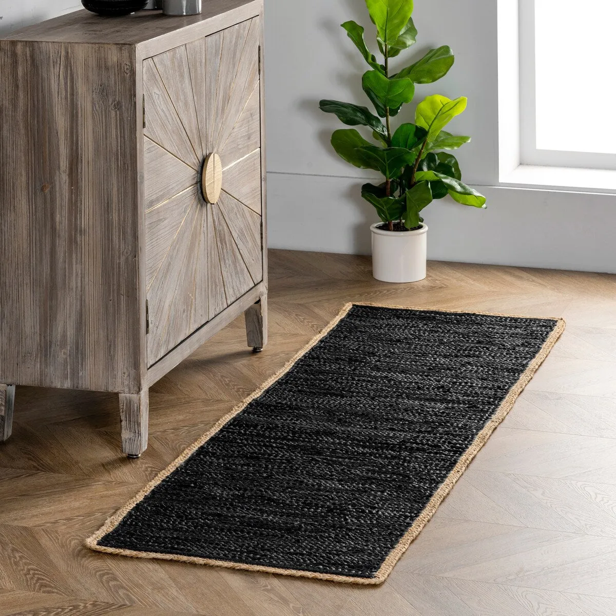 Nuloom Sabby Hand Woven Leather Flatweave Area Rug
