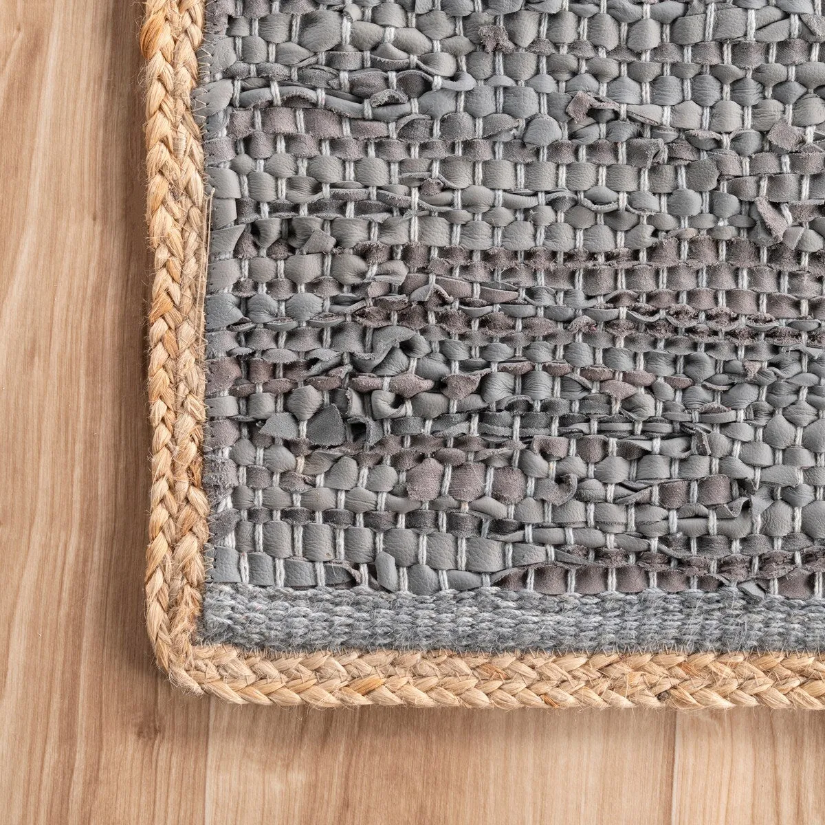 Nuloom Sabby Hand Woven Leather Flatweave Area Rug