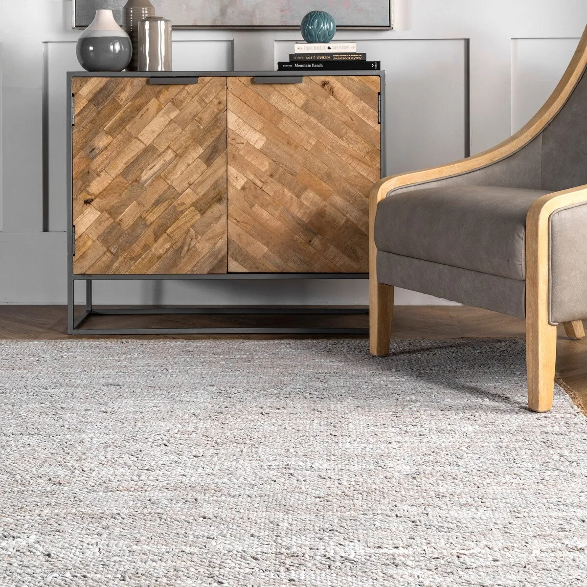 Nuloom Sabby Hand Woven Leather Flatweave Area Rug