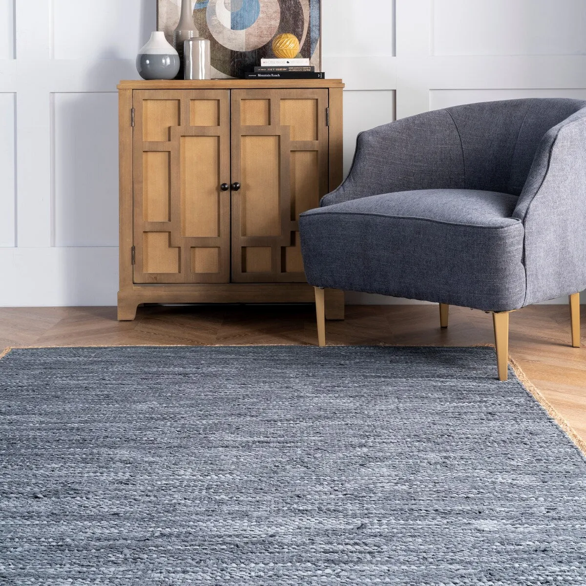 Nuloom Sabby Hand Woven Leather Flatweave Area Rug