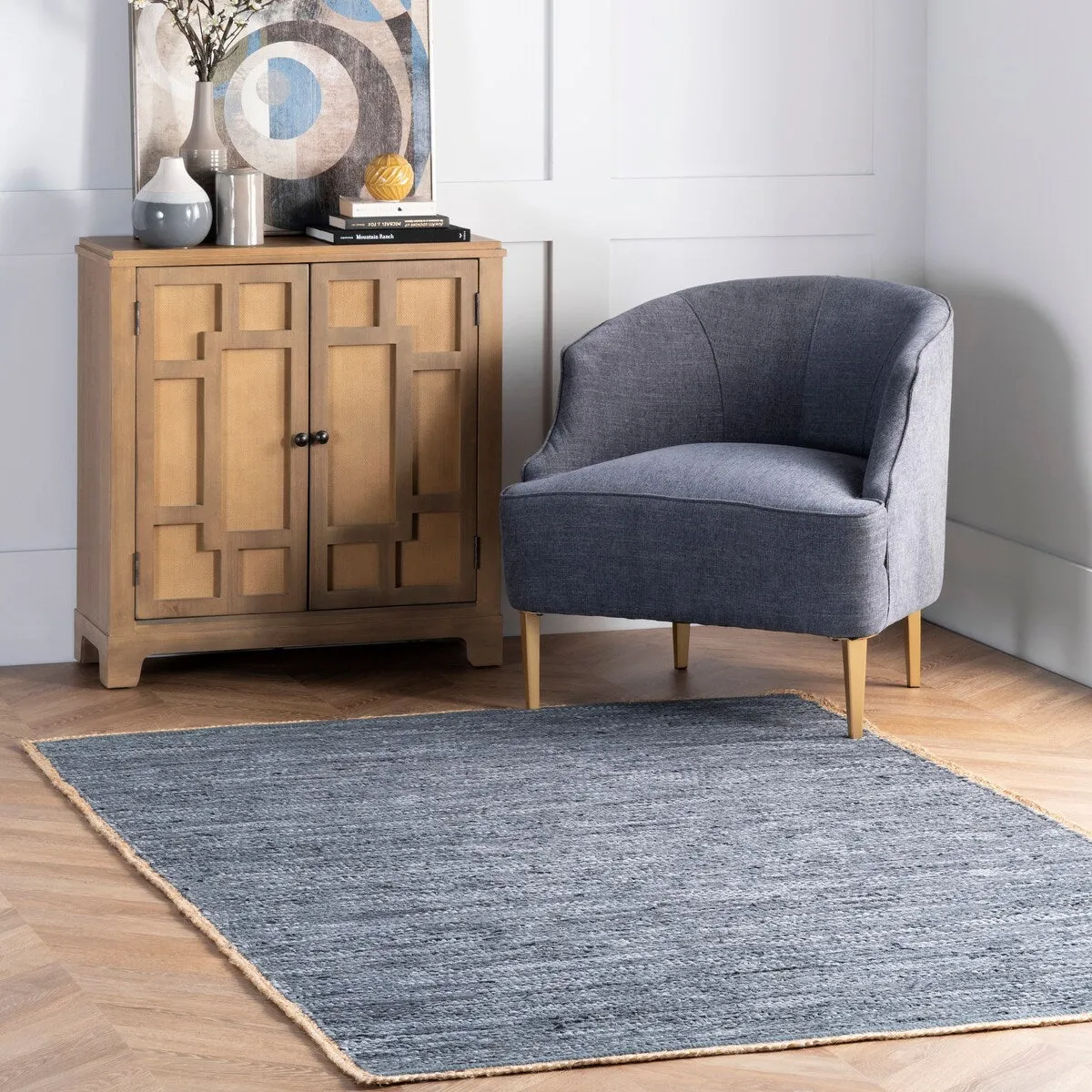 Nuloom Sabby Hand Woven Leather Flatweave Area Rug