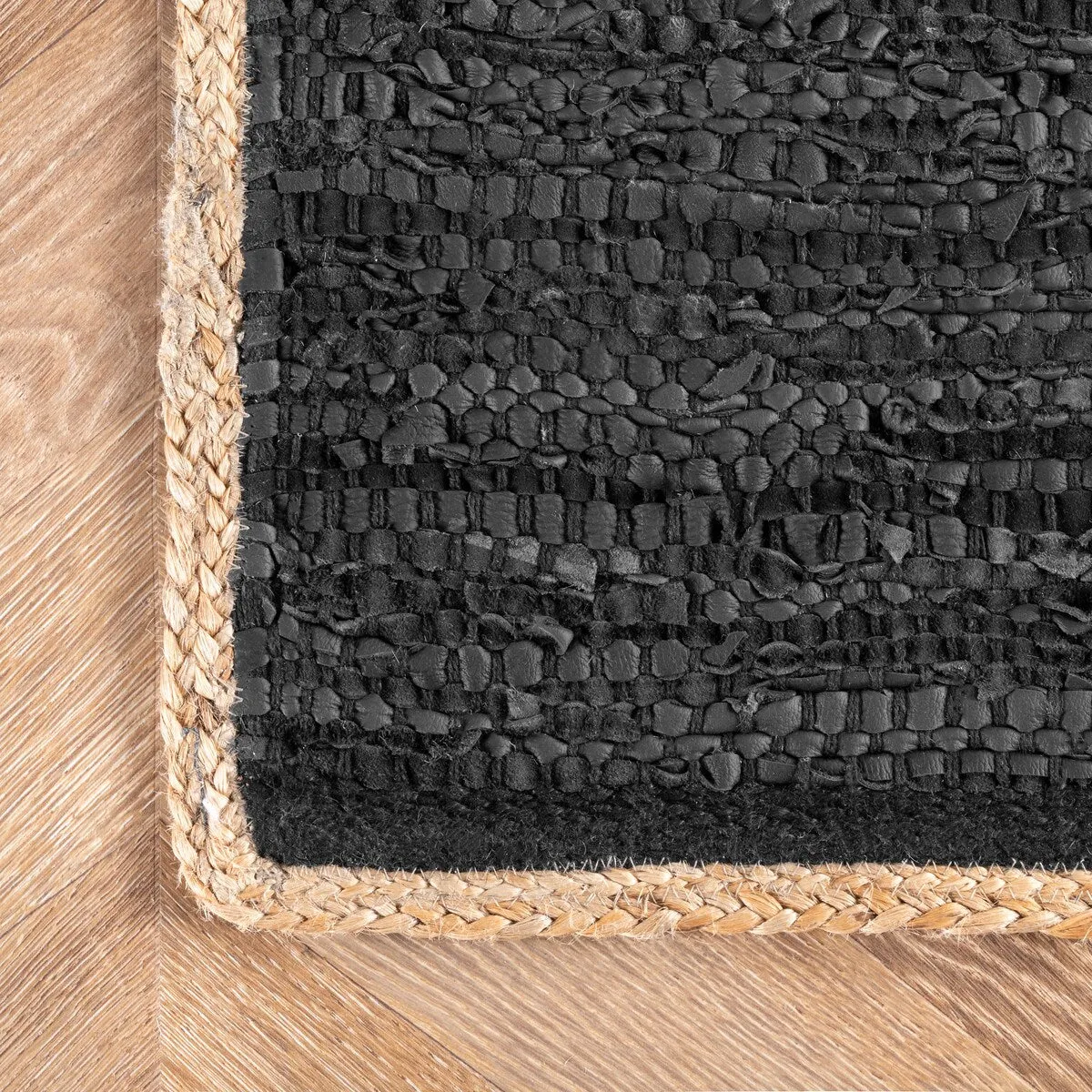 Nuloom Sabby Hand Woven Leather Flatweave Area Rug