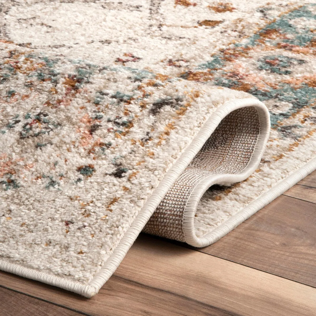 Nuloom Transitional Vintage Sasha Floral Ombre Border Area Rug