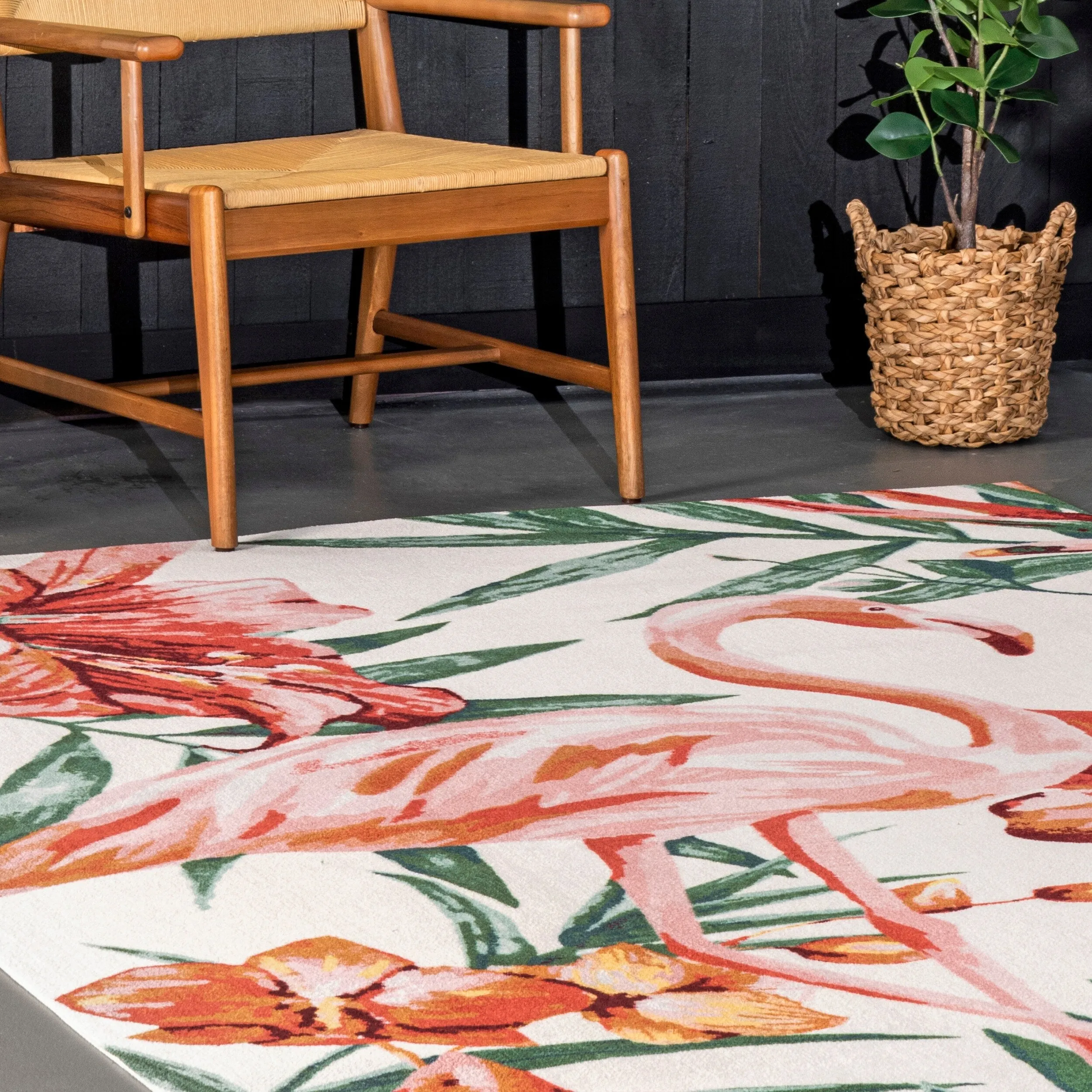 Nuloom Tropical Flamingo Indoor/ Outdoor Area Rug