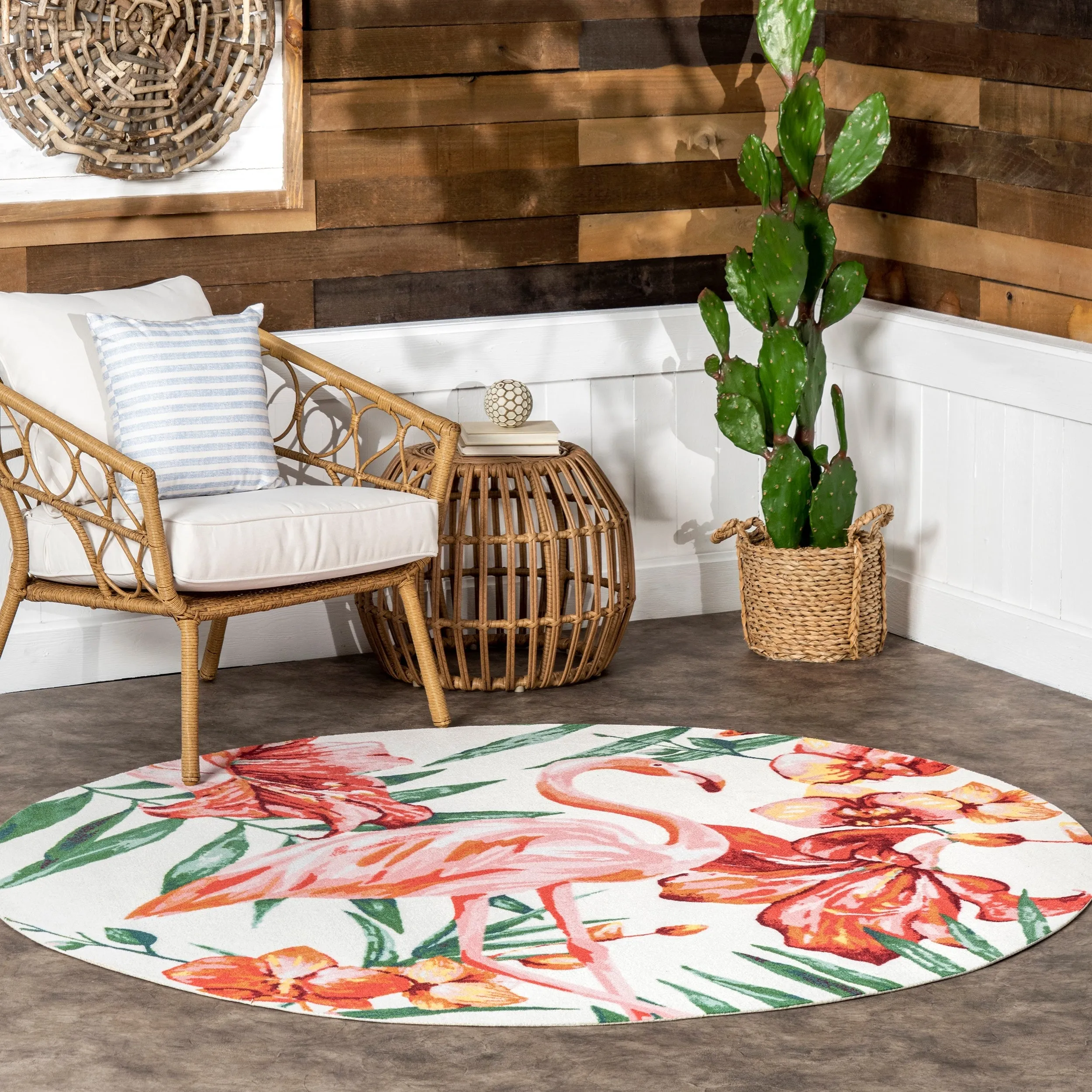 Nuloom Tropical Flamingo Indoor/ Outdoor Area Rug