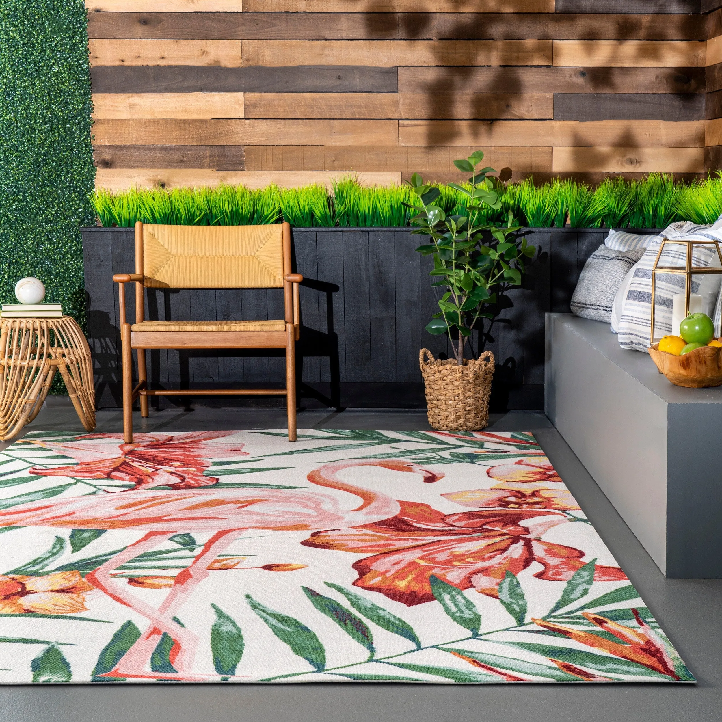 Nuloom Tropical Flamingo Indoor/ Outdoor Area Rug