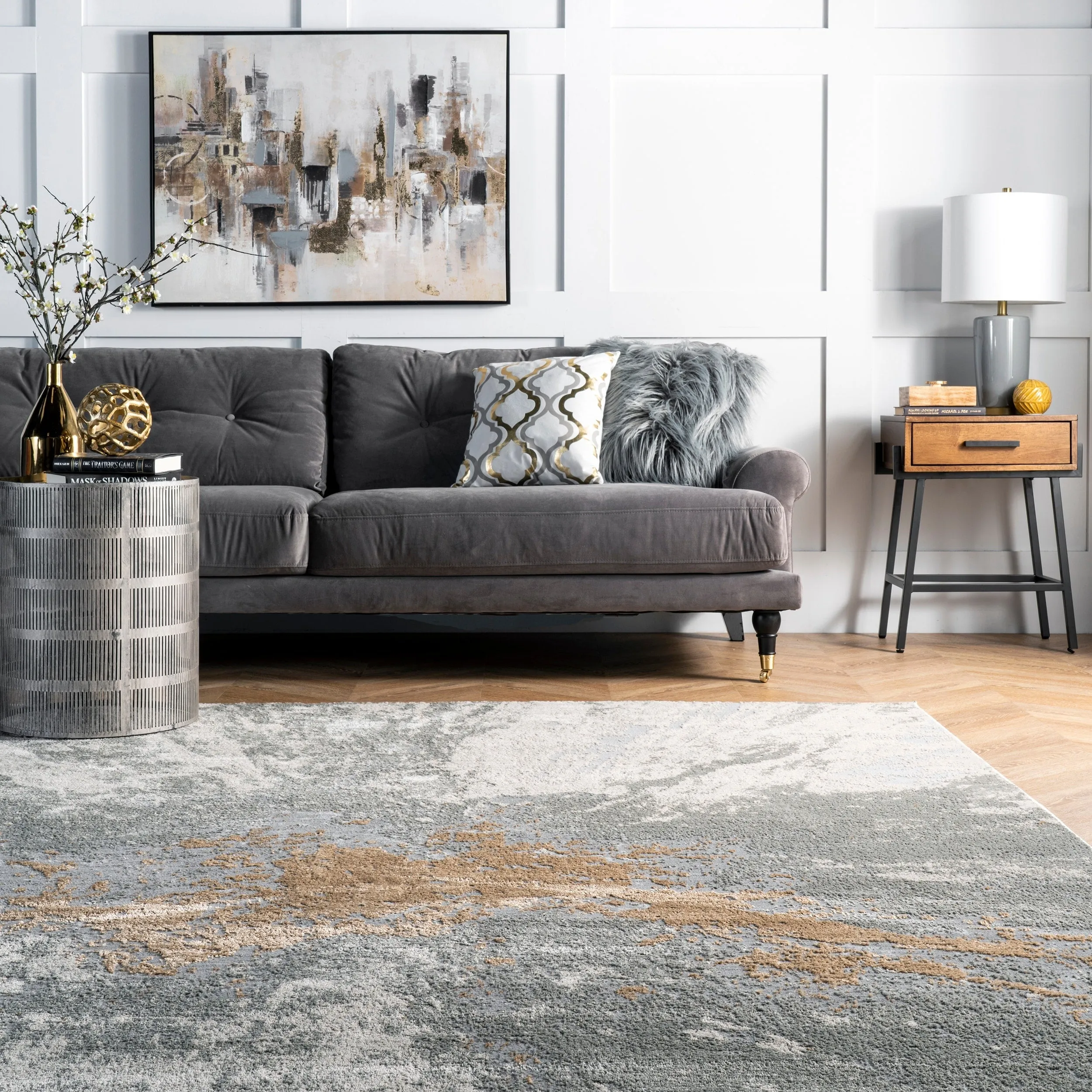 Nuloom Violet Abstract Area Rug