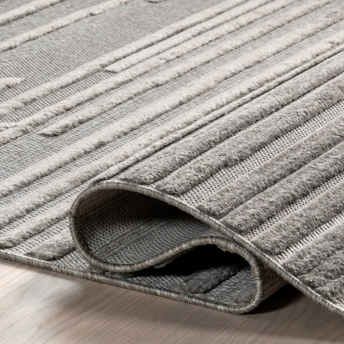 Nuloom Ziva Contemporary Abstract High-Low Fringe Area Rug
