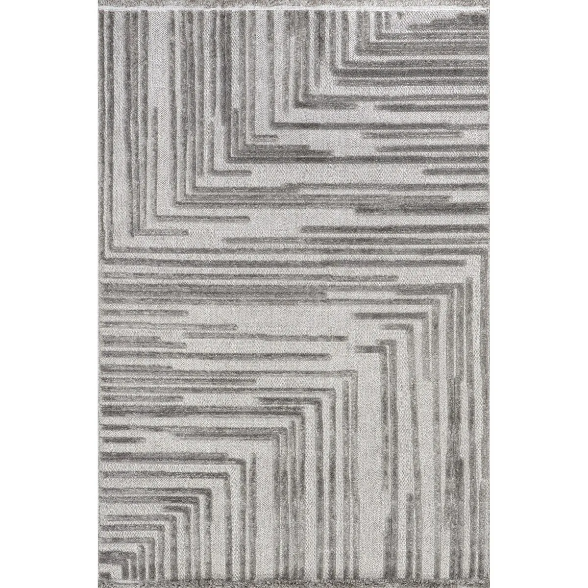 Nuloom Ziva Contemporary Abstract High-Low Fringe Area Rug