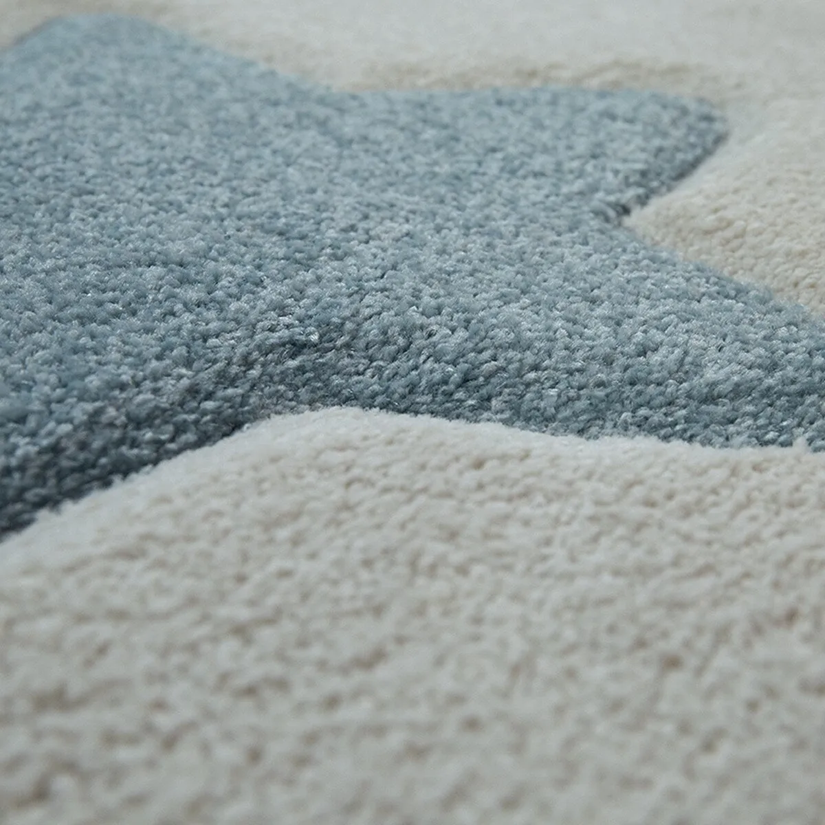 Nursery Rug with Stars for Kids Room Starry Sky in Grey and Cream