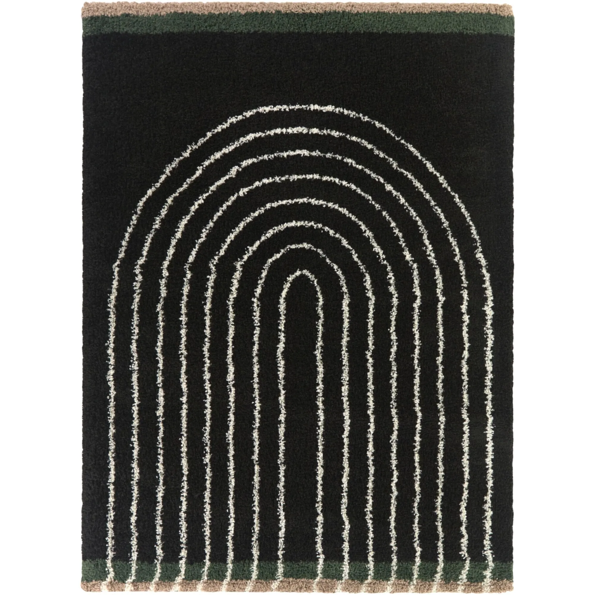 Oaklynn Contemporary Art Deco Rainbow Shag Area Rug