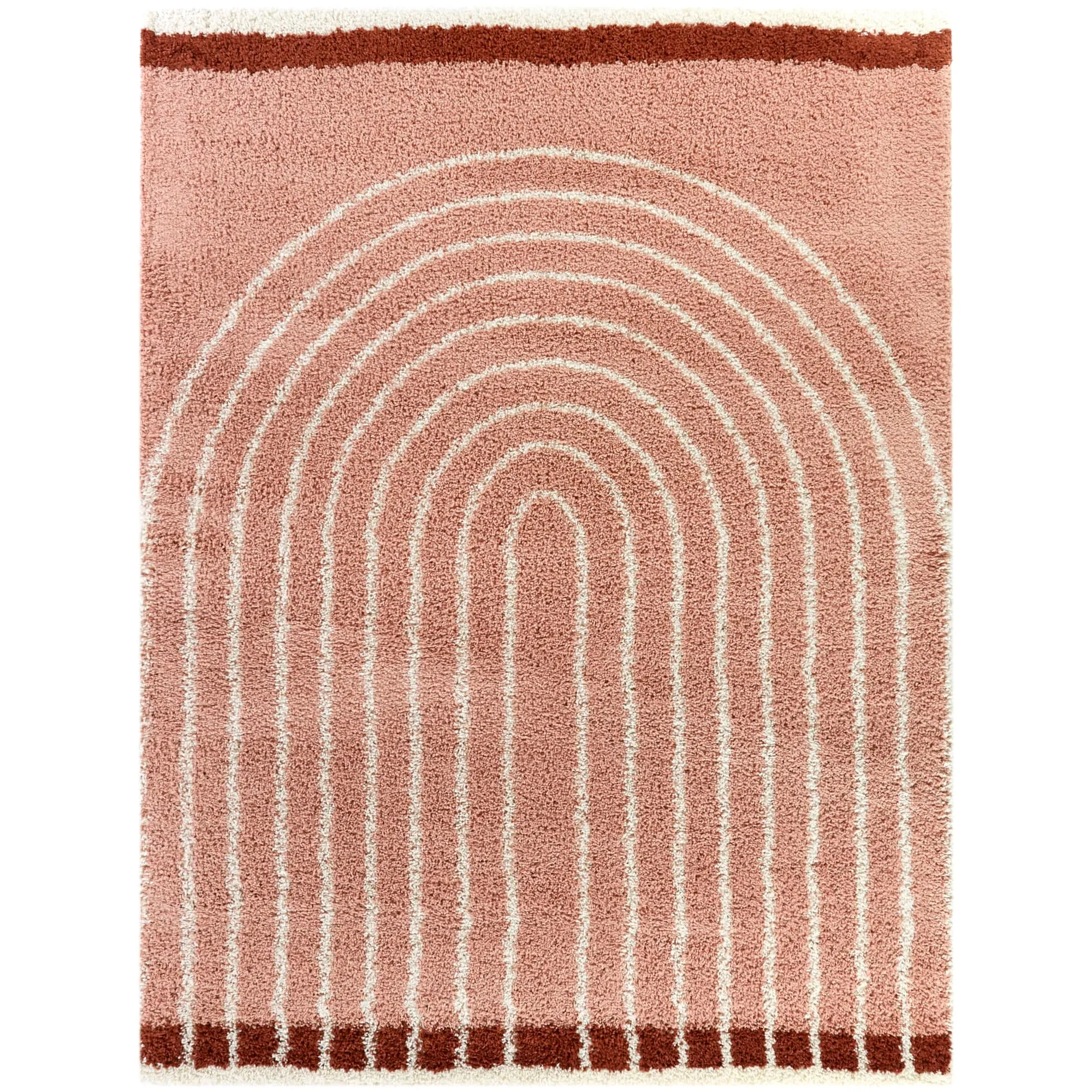Oaklynn Contemporary Art Deco Rainbow Shag Area Rug