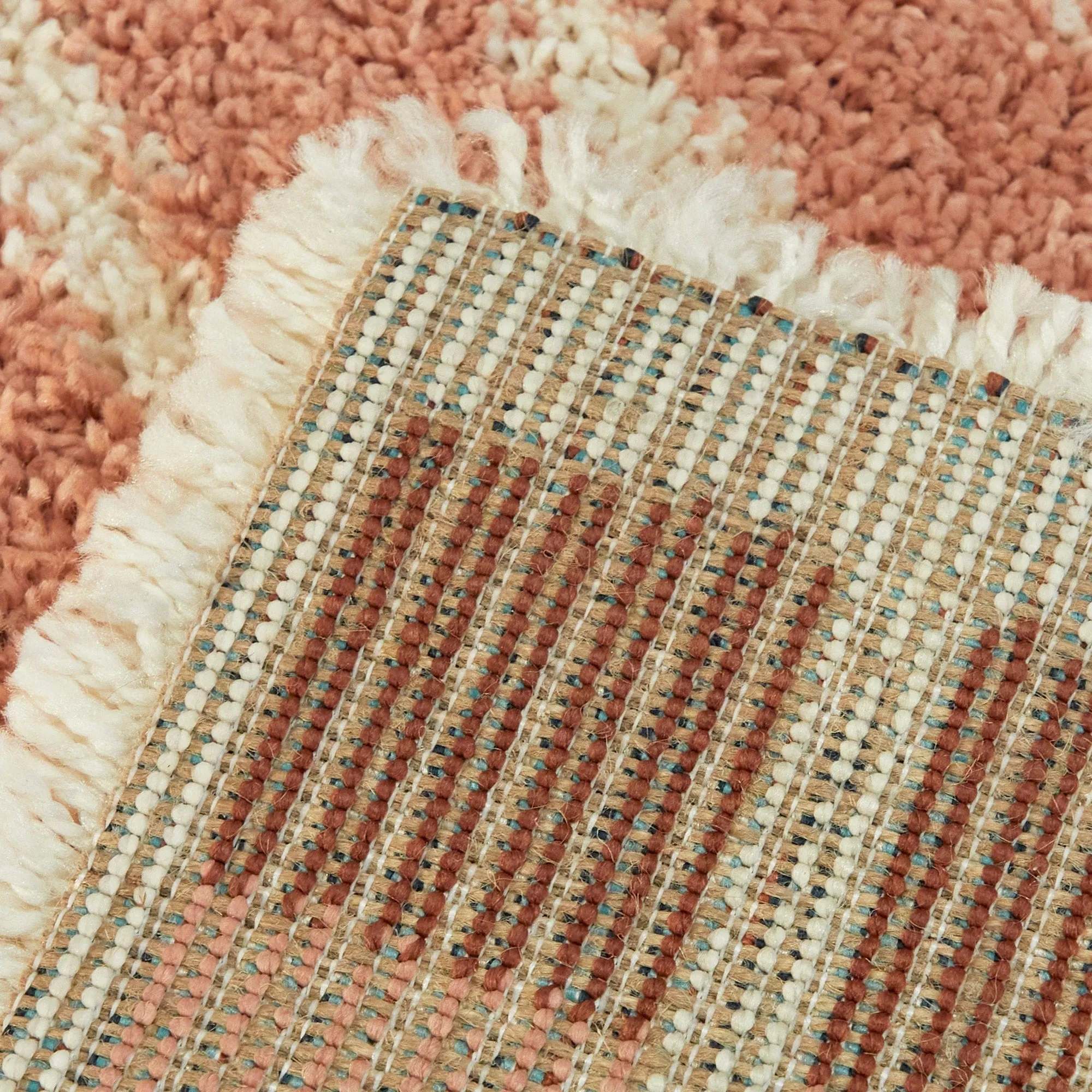 Oaklynn Contemporary Art Deco Rainbow Shag Area Rug