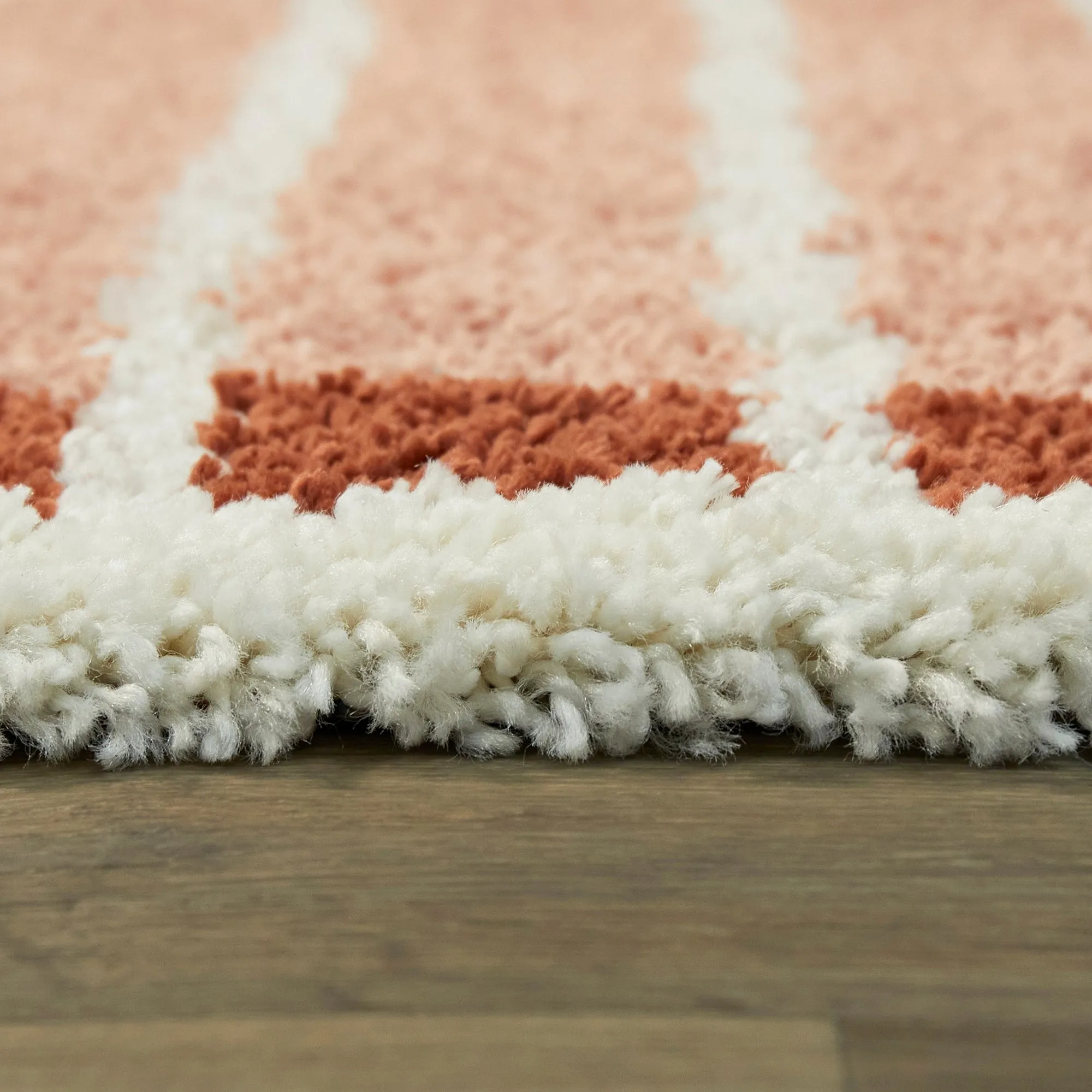 Oaklynn Contemporary Art Deco Rainbow Shag Area Rug