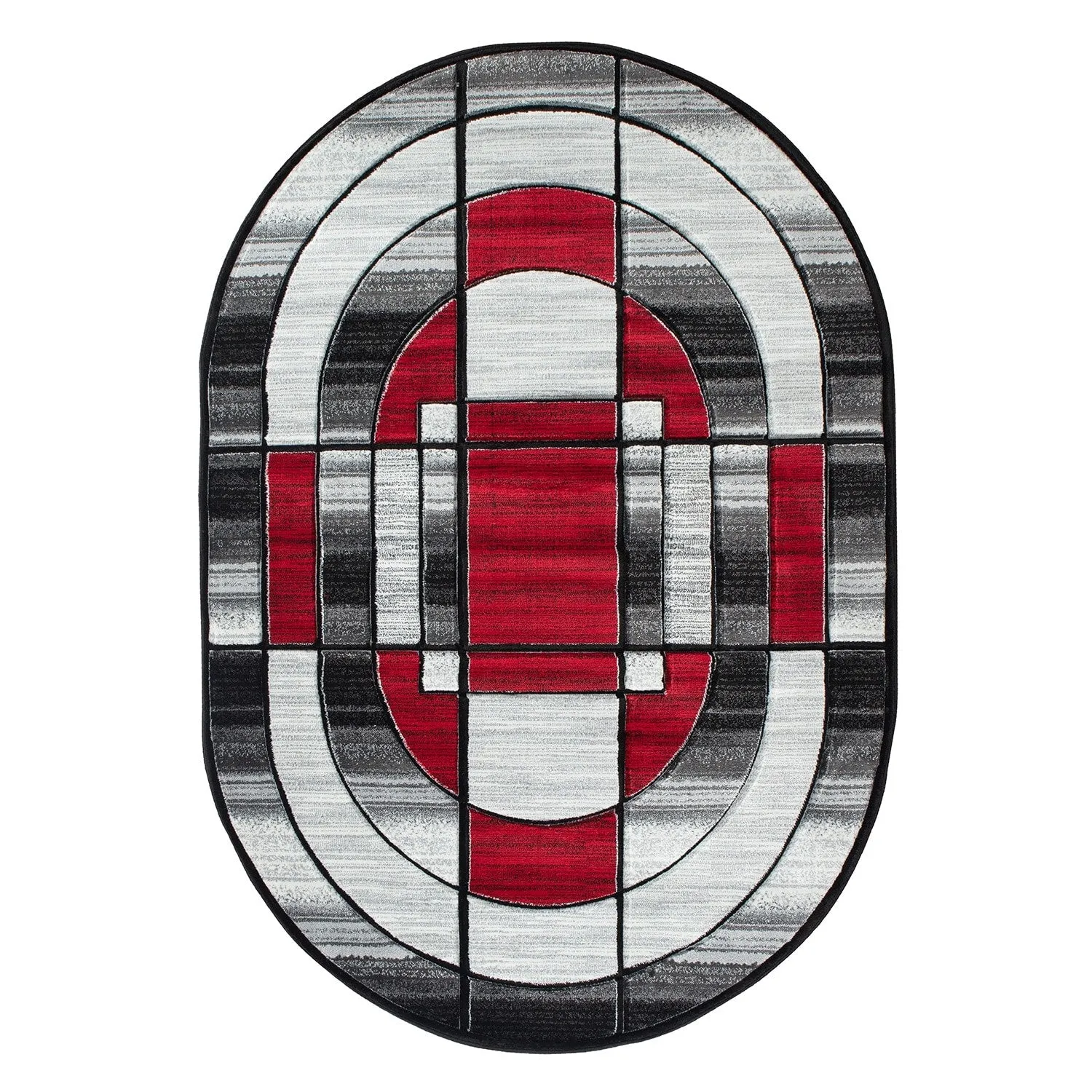 Orelsi Collection Abstract Area Rug with Hand Carved Accents