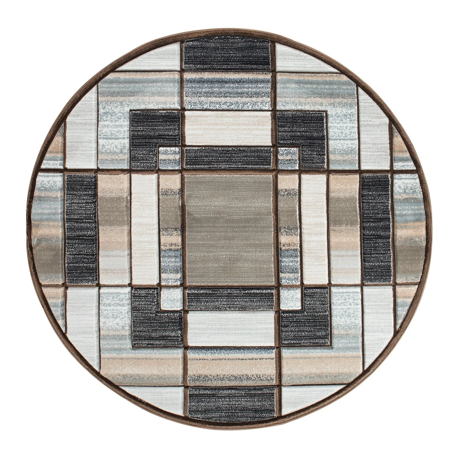 Orelsi Collection Abstract Area Rug with Hand Carved Accents