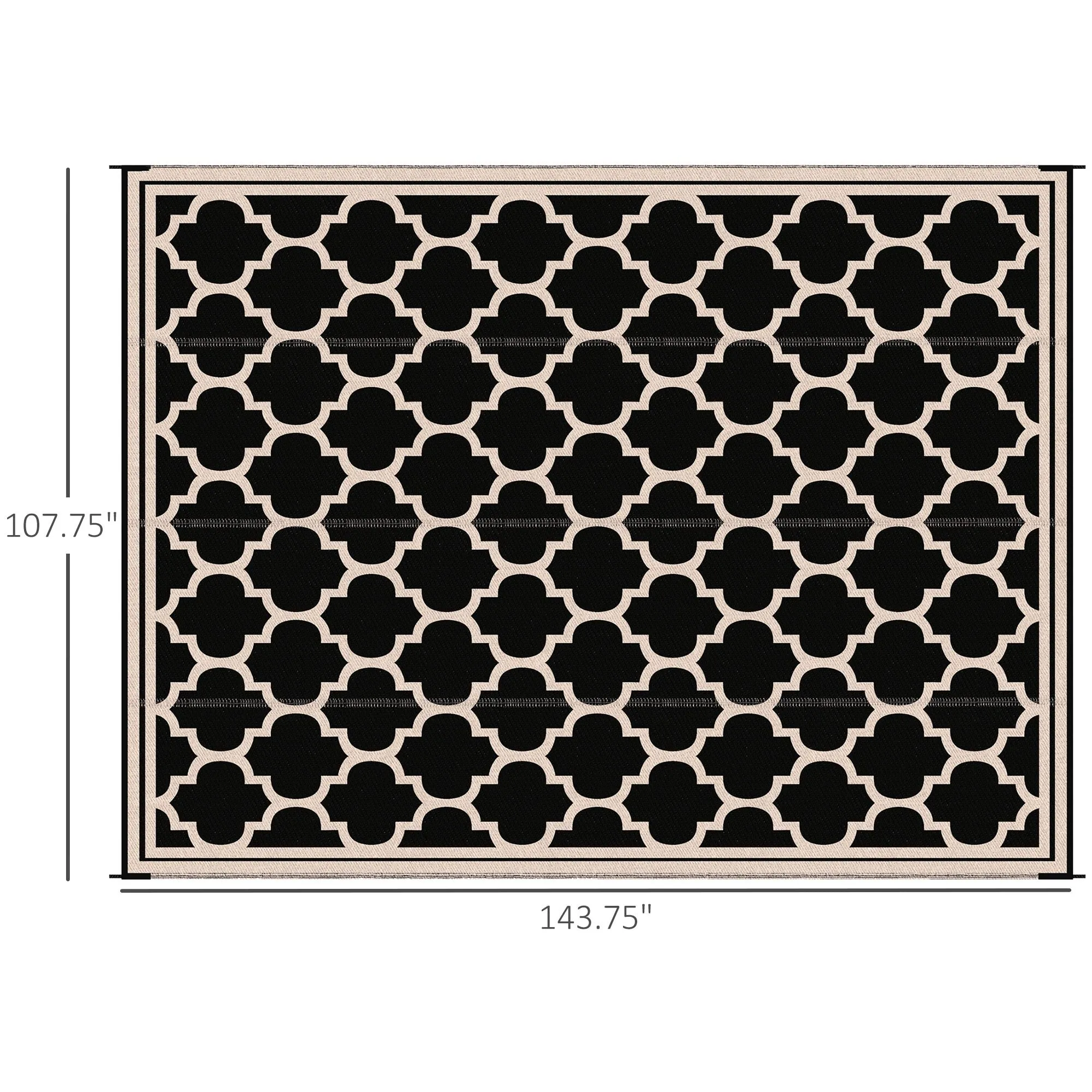 Outsunny Reversible Outdoor RV Rug. Patio Floor Mat. Plastic Straw Rug for Backyard. Deck. Picnic. Beach. Camping