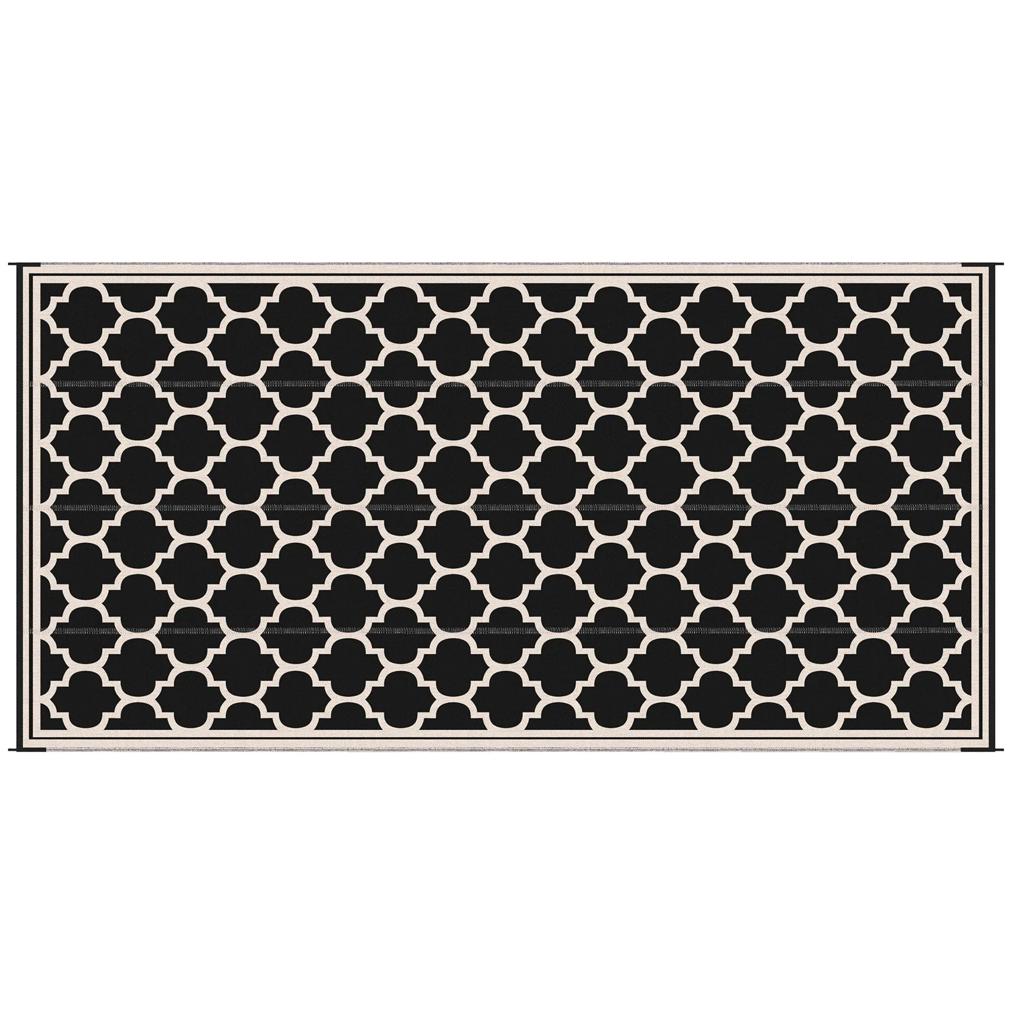 Outsunny Reversible Outdoor RV Rug. Patio Floor Mat. Plastic Straw Rug for Backyard. Deck. Picnic. Beach. Camping