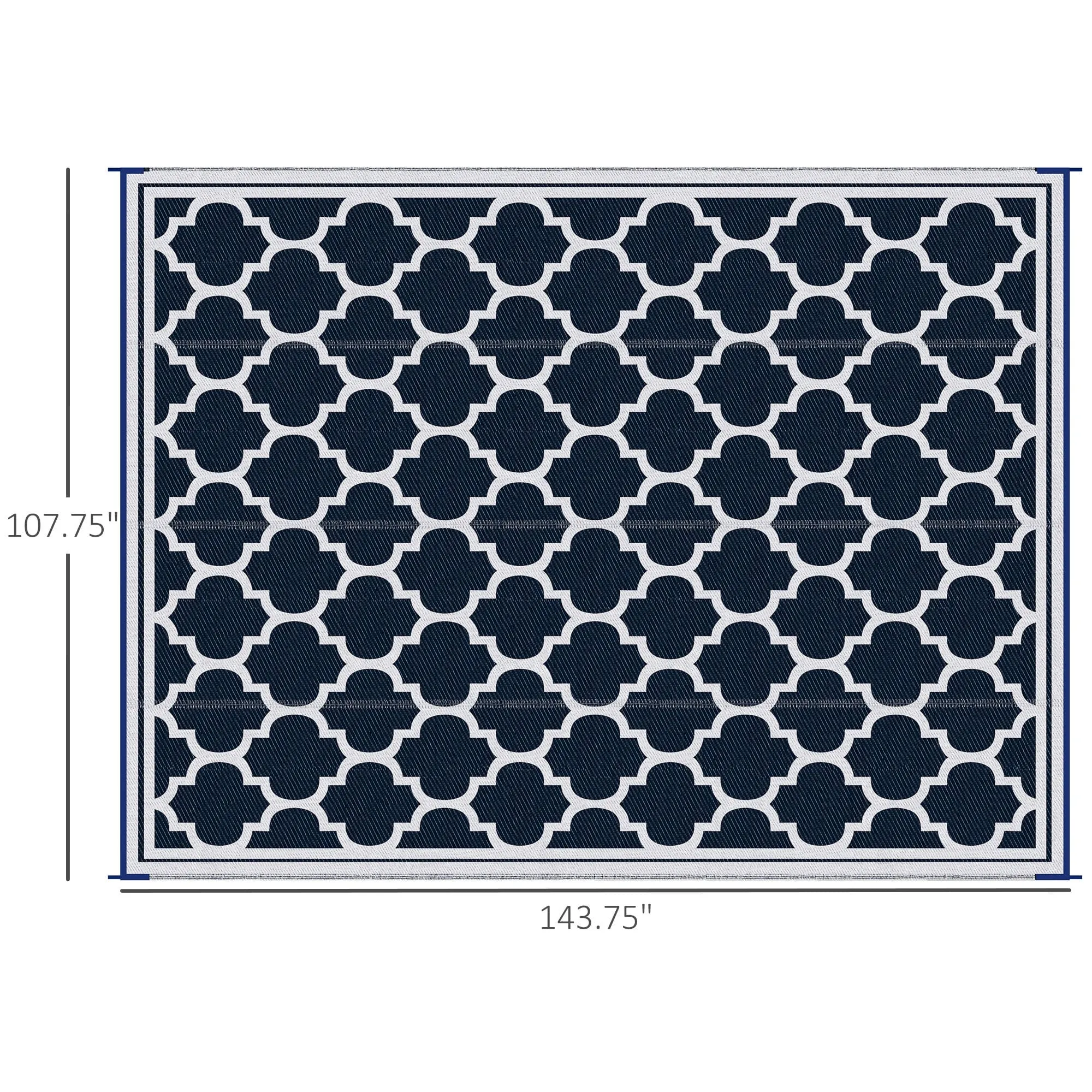 Outsunny Reversible Outdoor RV Rug. Patio Floor Mat. Plastic Straw Rug for Backyard. Deck. Picnic. Beach. Camping