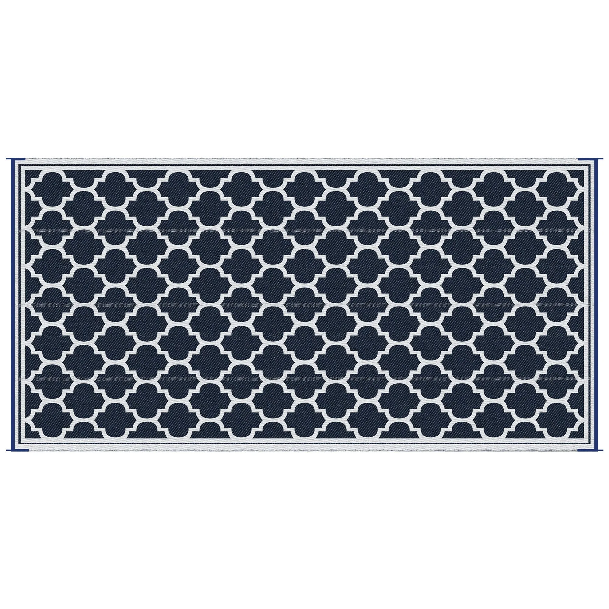 Outsunny Reversible Outdoor RV Rug. Patio Floor Mat. Plastic Straw Rug for Backyard. Deck. Picnic. Beach. Camping
