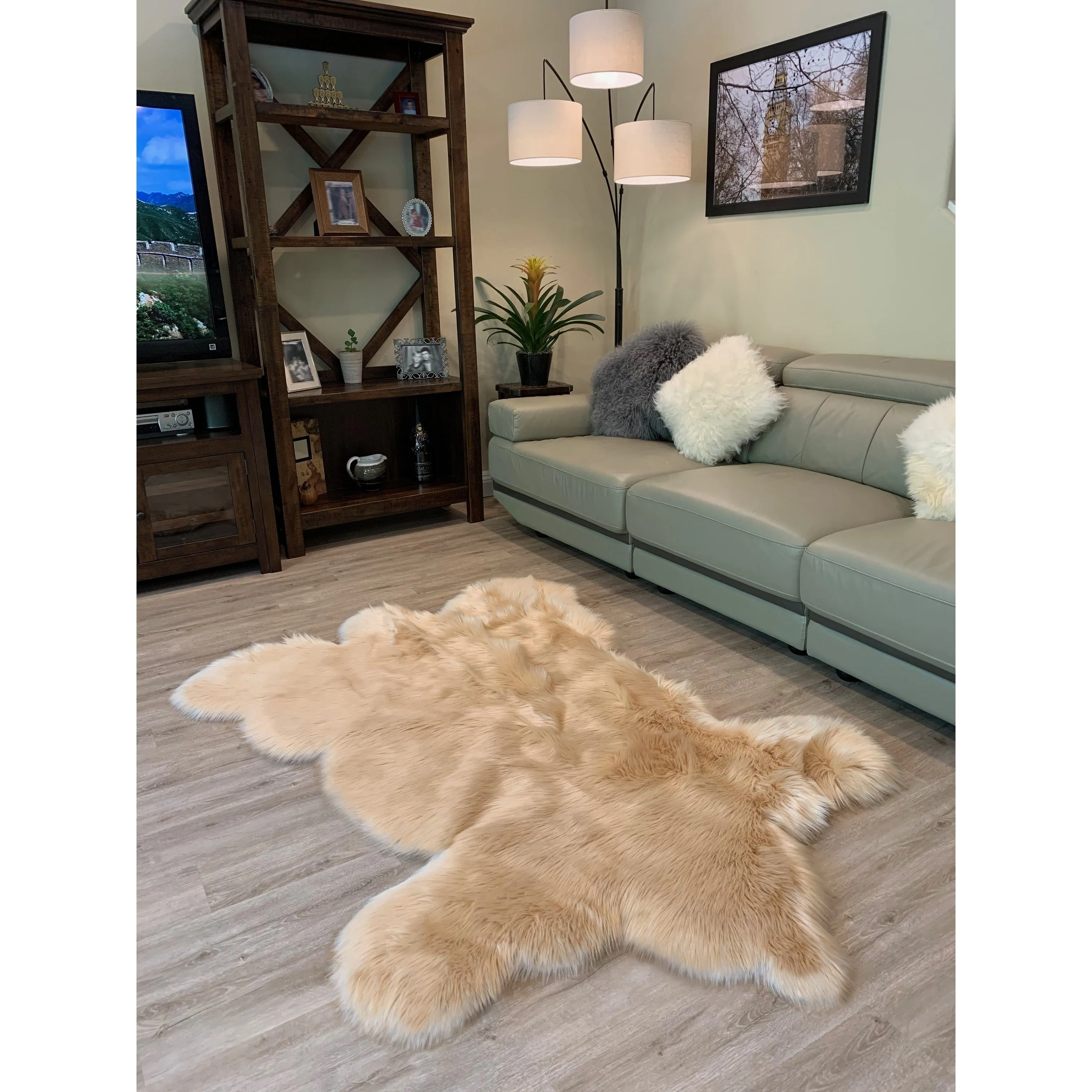 Ovella Home Premium Faux Bearskin Pelt Area Rug