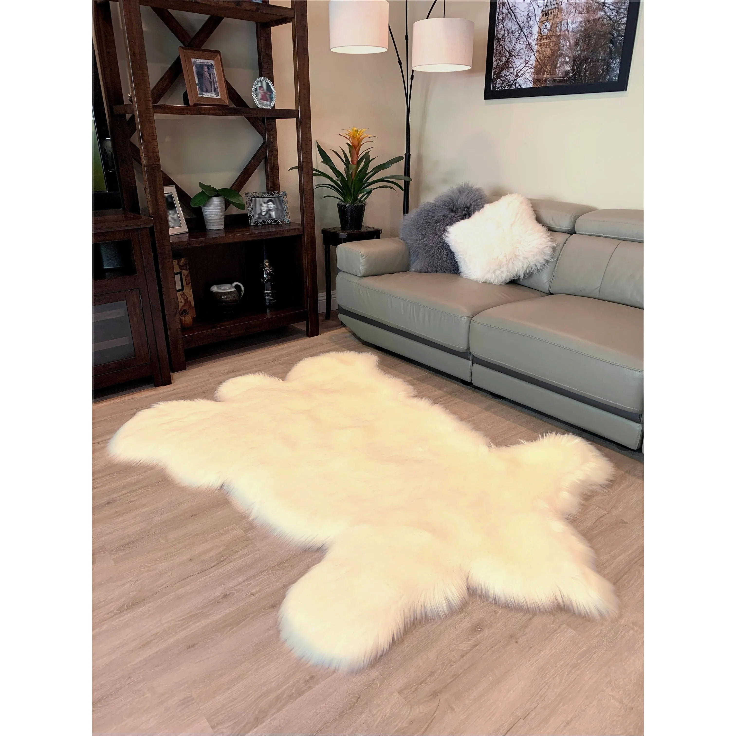 Ovella Home Premium Faux Bearskin Pelt Area Rug