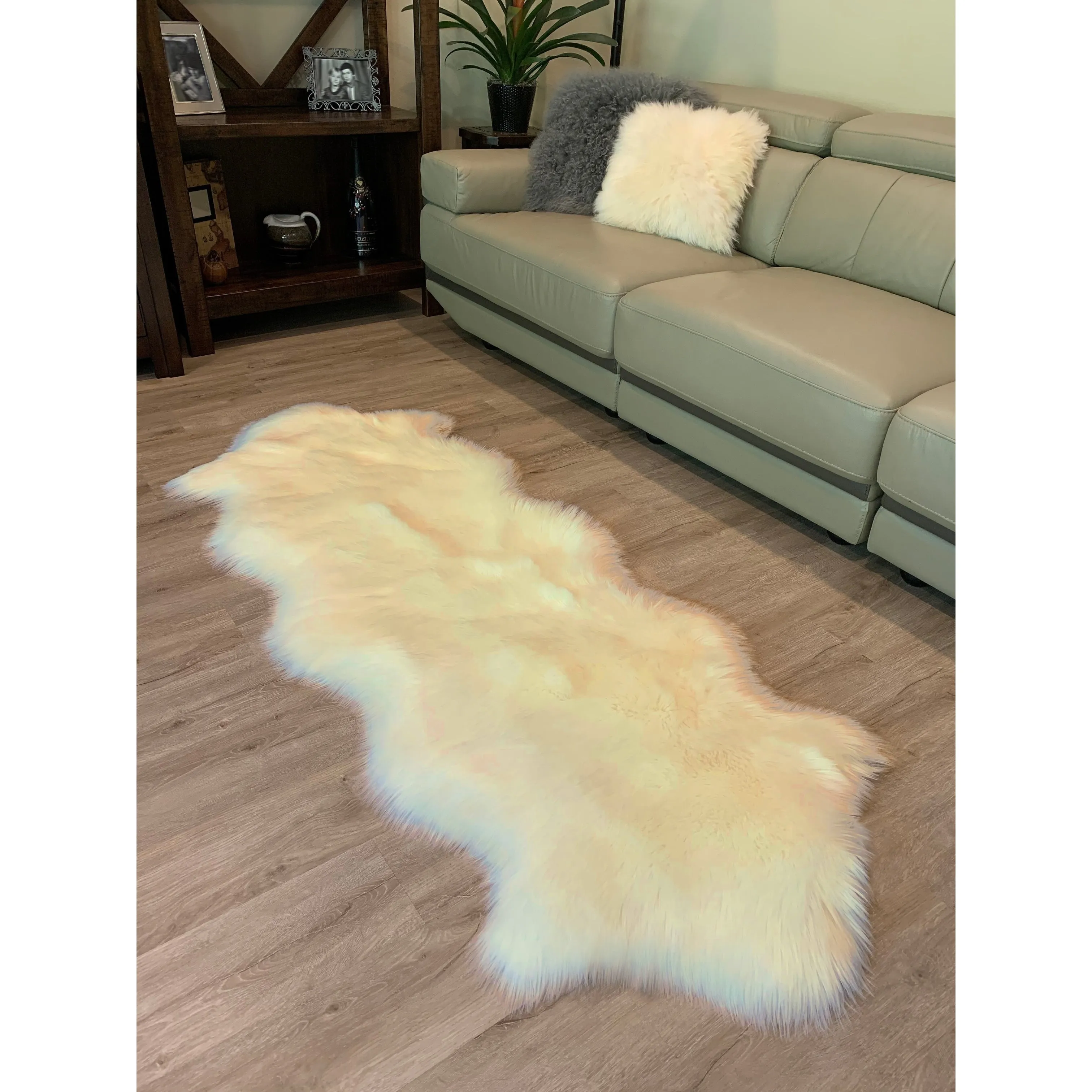 Ovella Home Premium Luxurious Faux Sheepskin 2-Pelt Plush Shag Runner Rug - 2' x 6' - 2' x 6'