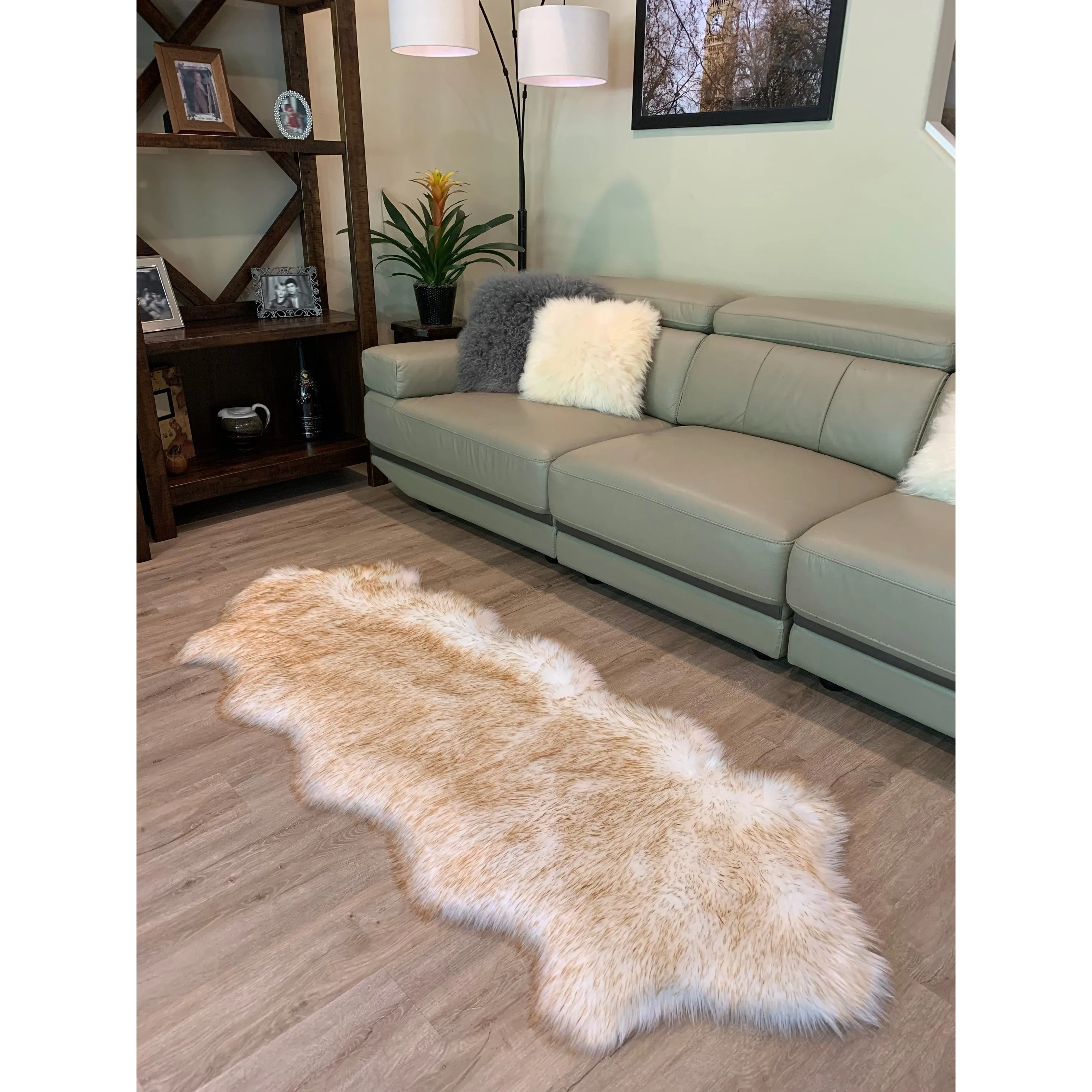 Ovella Home Premium Luxurious Faux Sheepskin 2-Pelt Plush Shag Runner Rug - 2' x 6' - 2' x 6'