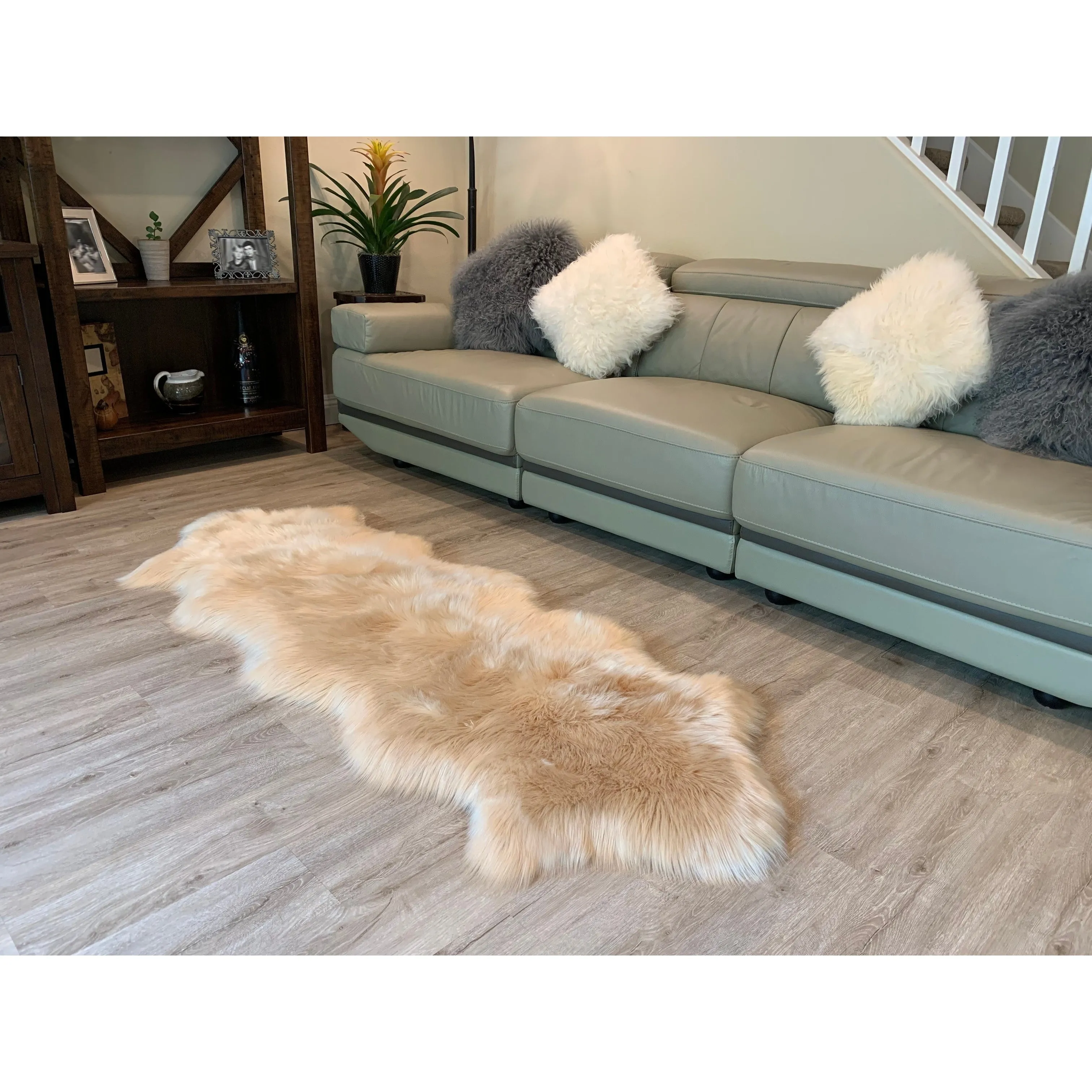 Ovella Home Premium Luxurious Faux Sheepskin 2-Pelt Plush Shag Runner Rug - 2' x 6' - 2' x 6'