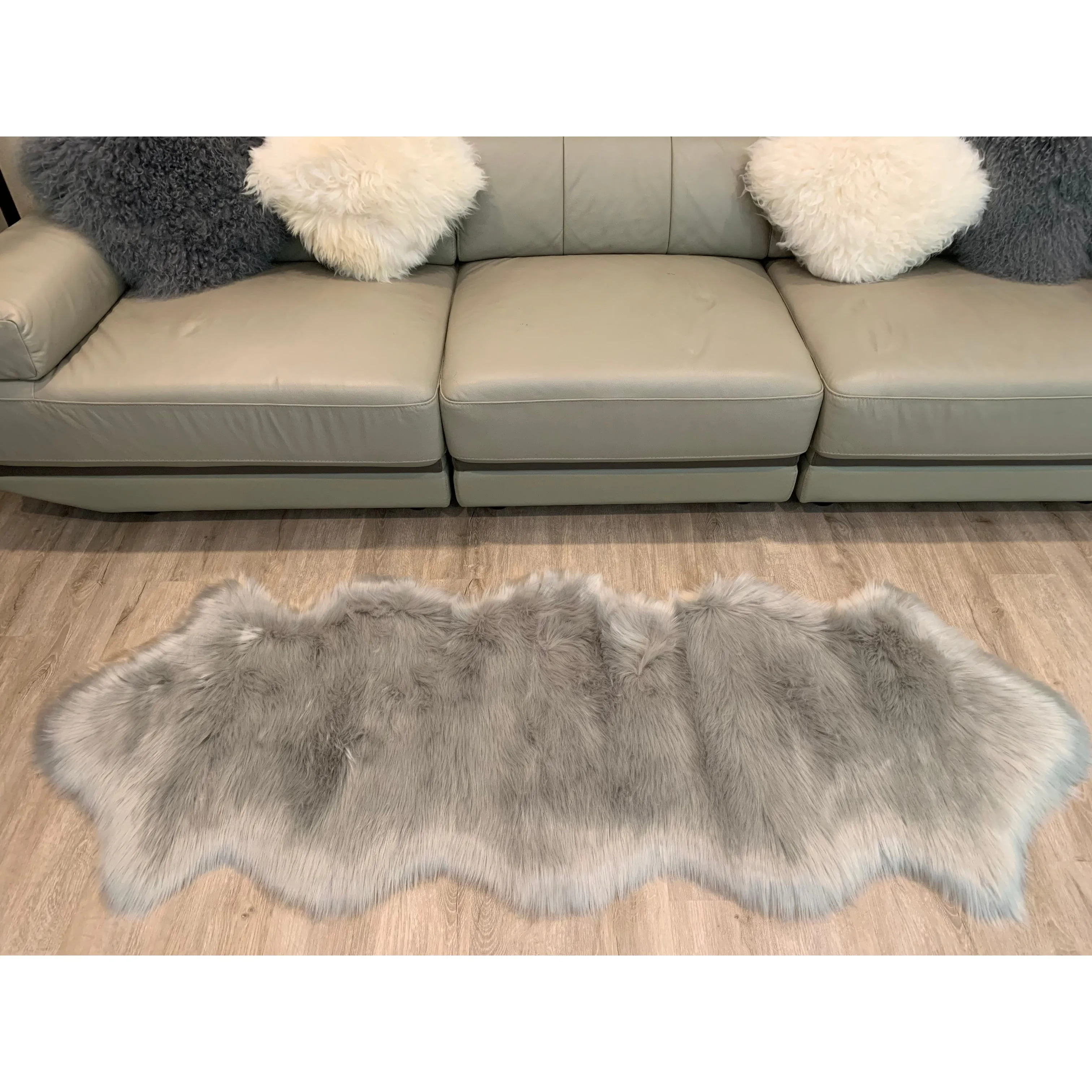 Ovella Home Premium Luxurious Faux Sheepskin 2-Pelt Plush Shag Runner Rug - 2' x 6' - 2' x 6'