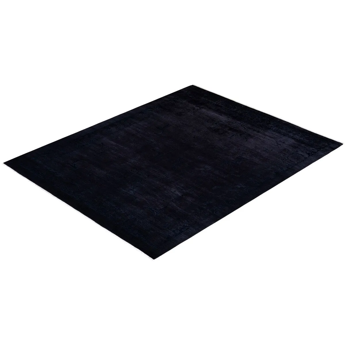 Overton Hand Knotted Wool Vintage Inspired Modern Contemporary Overdyed Black Area Rug - 8' 3 x 10' 4