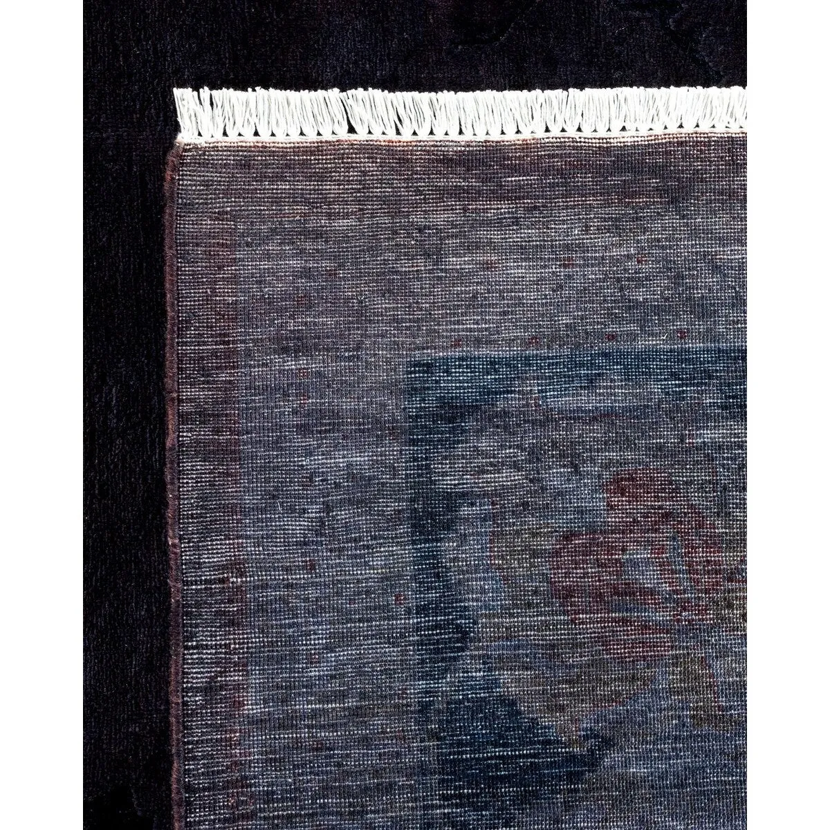 Overton Hand Knotted Wool Vintage Inspired Modern Contemporary Overdyed Black Area Rug - 8' 3 x 10' 4