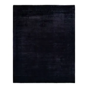 Overton Hand Knotted Wool Vintage Inspired Modern Contemporary Overdyed Black Area Rug - 8' 3 x 10' 4