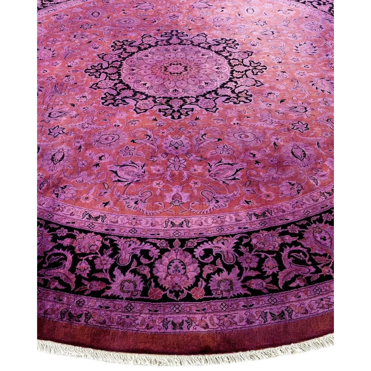 Overton Hand Knotted Wool Vintage Inspired Modern Contemporary Overdyed Purple Square Area Rug - 8' 1 x 8' 1