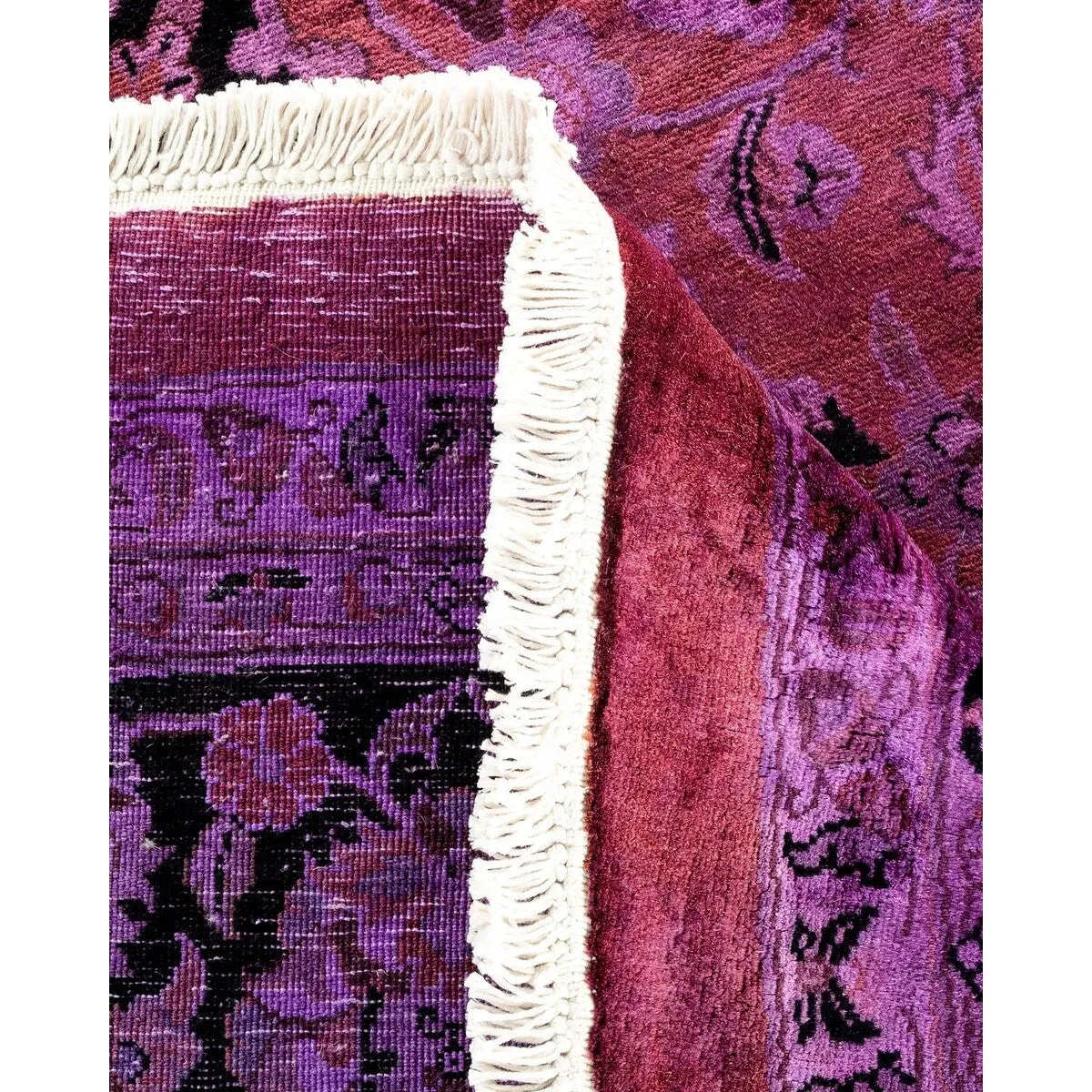 Overton Hand Knotted Wool Vintage Inspired Modern Contemporary Overdyed Purple Square Area Rug - 8' 1 x 8' 1