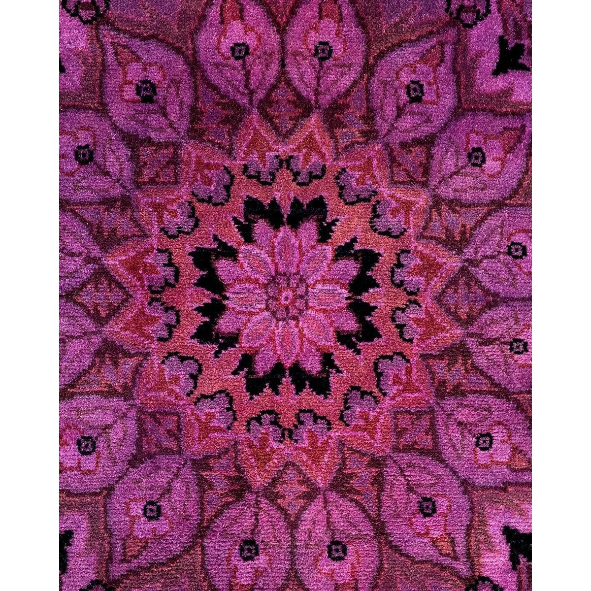 Overton Hand Knotted Wool Vintage Inspired Modern Contemporary Overdyed Purple Square Area Rug - 8' 1 x 8' 1