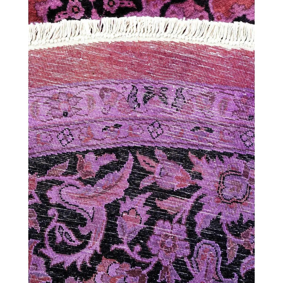 Overton Hand Knotted Wool Vintage Inspired Modern Contemporary Overdyed Purple Square Area Rug - 8' 1 x 8' 1