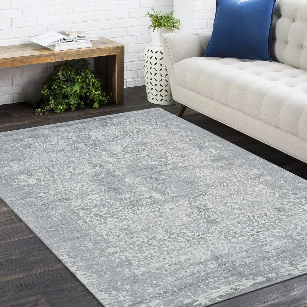 Overton Handmade Modern Contemporary Floral Area Rug