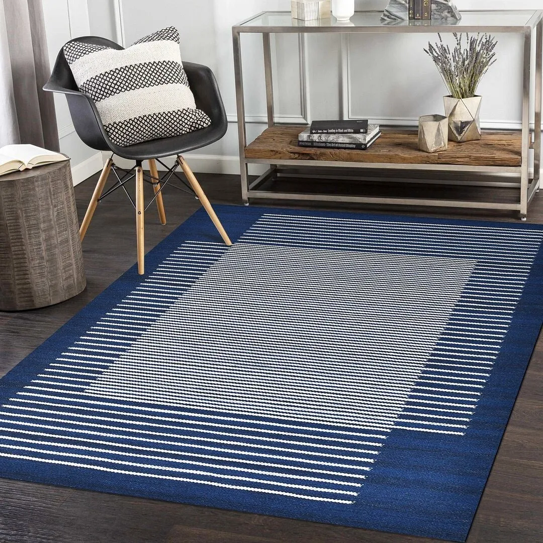 Overton Handmade Modern Contemporary Striped Area Rug