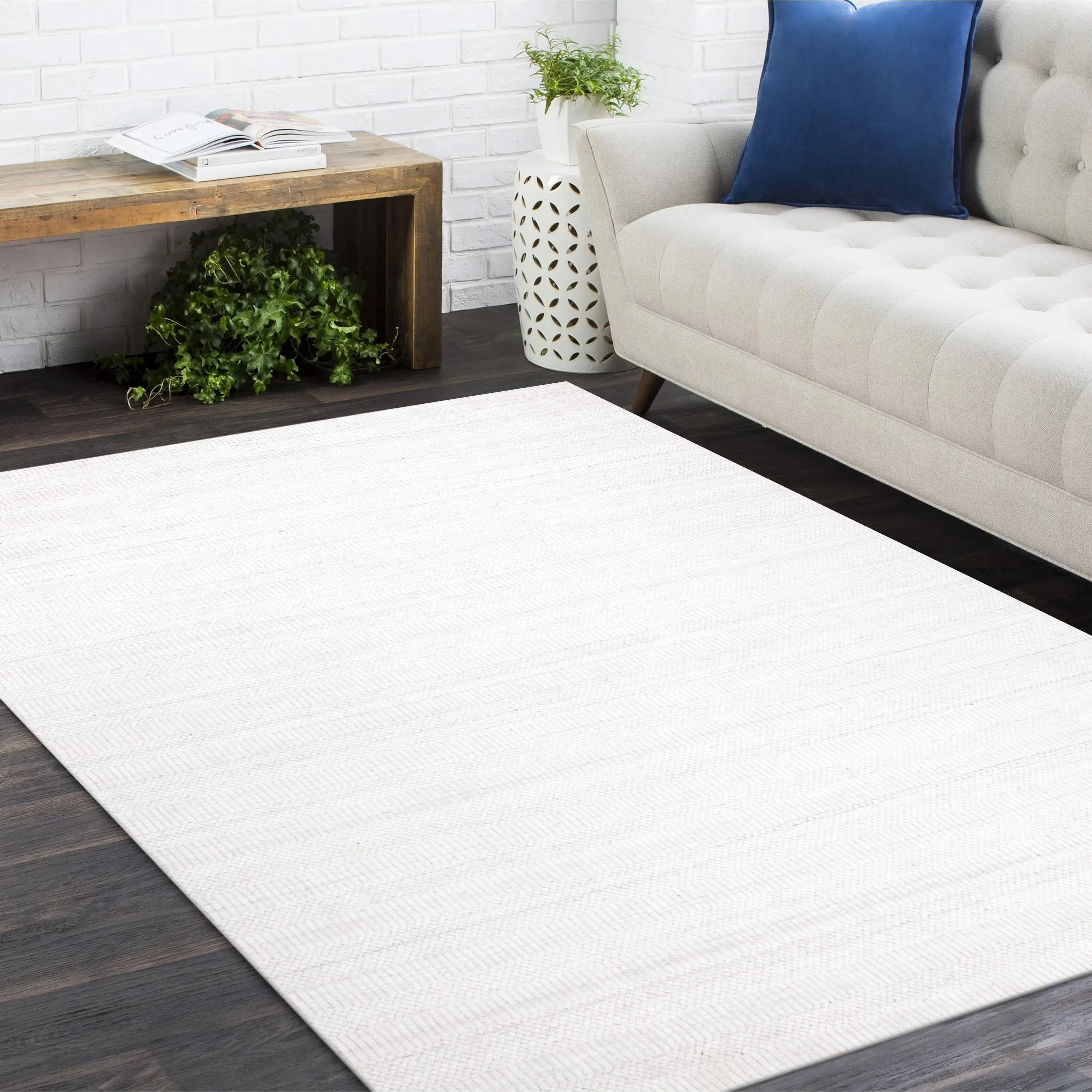 Overton Handmade Modern Contemporary Striped Area Rug